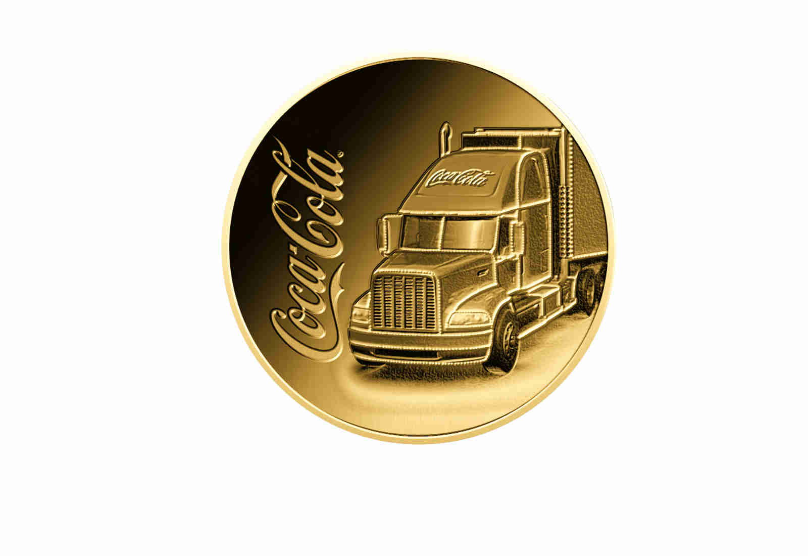 Goldmünze Motiv "Coca-Cola Truck" Coincard 999/1000 Gold Geschenk