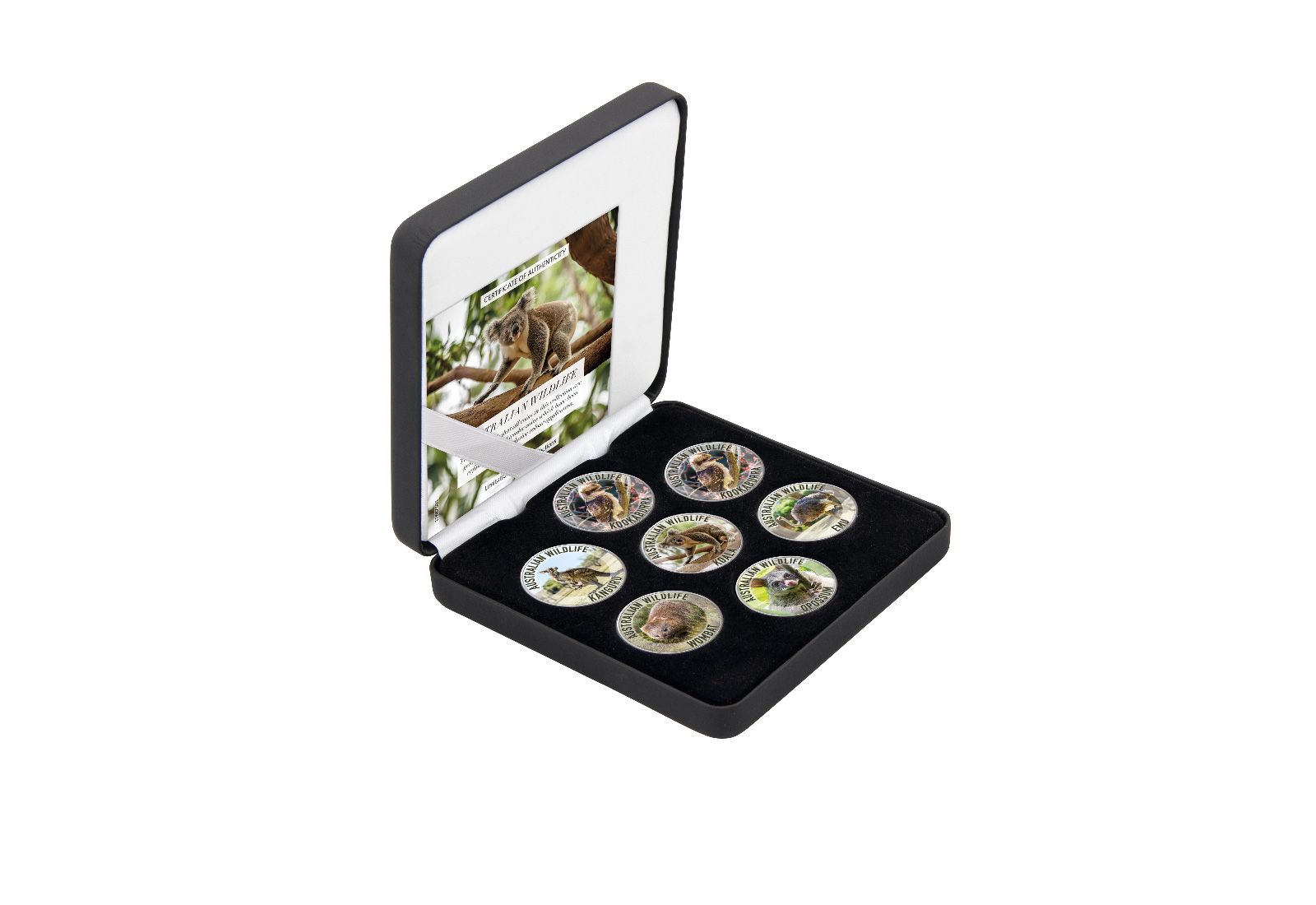 Australian Wildlife 7er Kollektion mit Farbapplikation im Etui inkl. Zertifikat