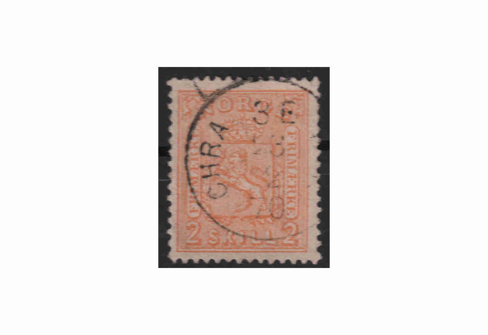 Norwegen Freimarke: Wappen 1867/8 NOR Michel Nr. 12 gestempelt