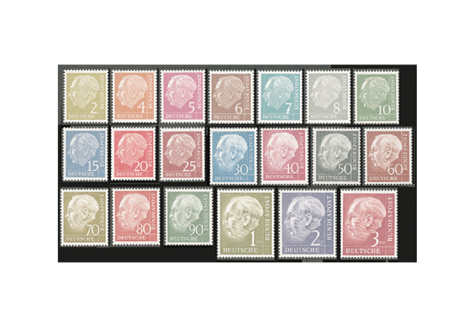 Briefmarken BRD Heuss I Michel-Nr. 177-196 postfrisch