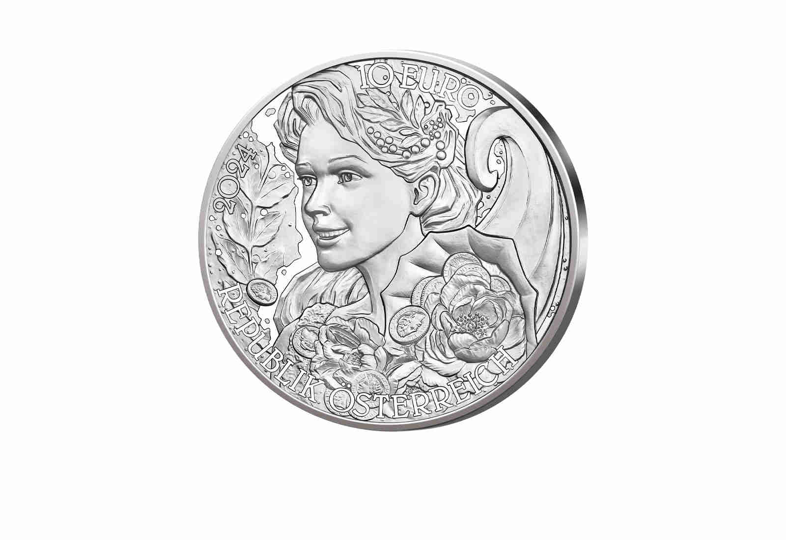 10 Euro 1/2 oz Silber 2024 Österreich Pfingstrose hgh