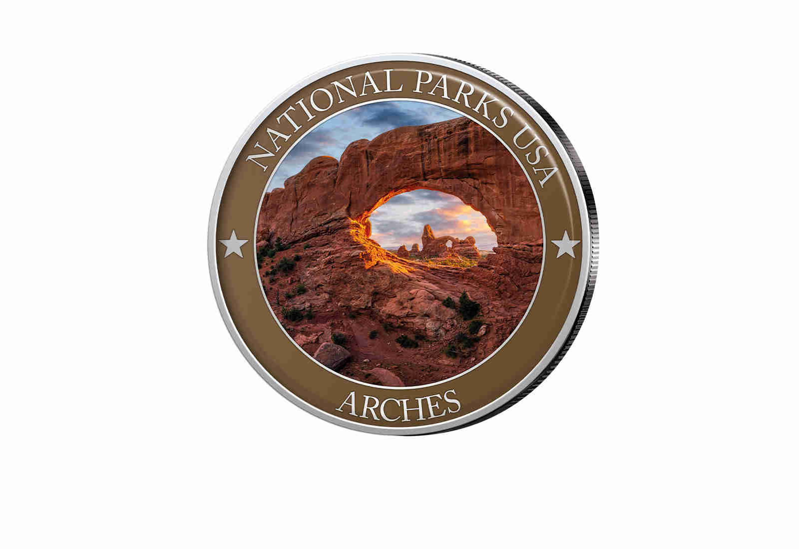 1/2 Dollar USA Arches Serie National Parks USA mit Farbapplikation