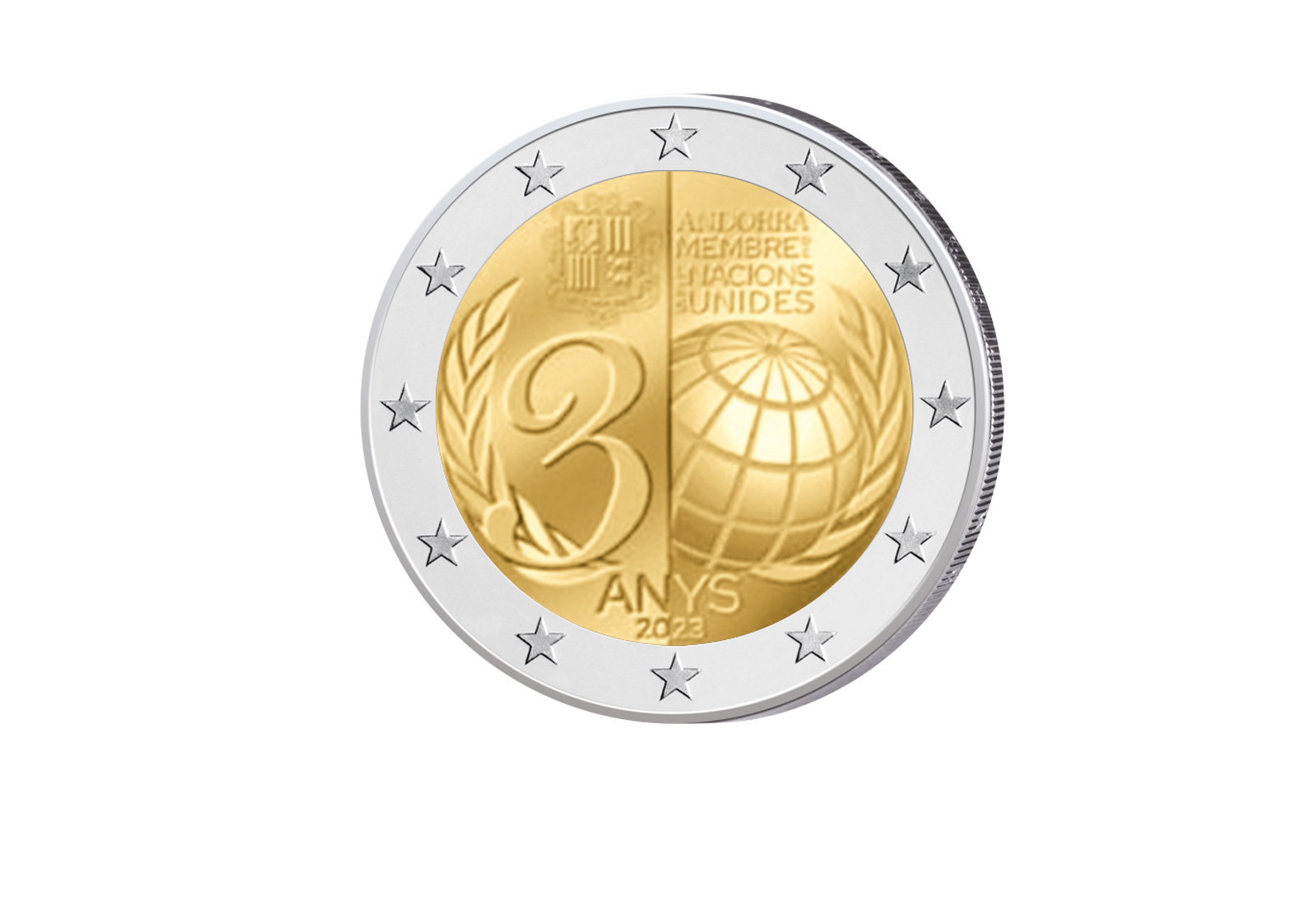 2 Euro 2023 Andorra Beitritt zu den Vereinten Nationen 1993 st in Coincard