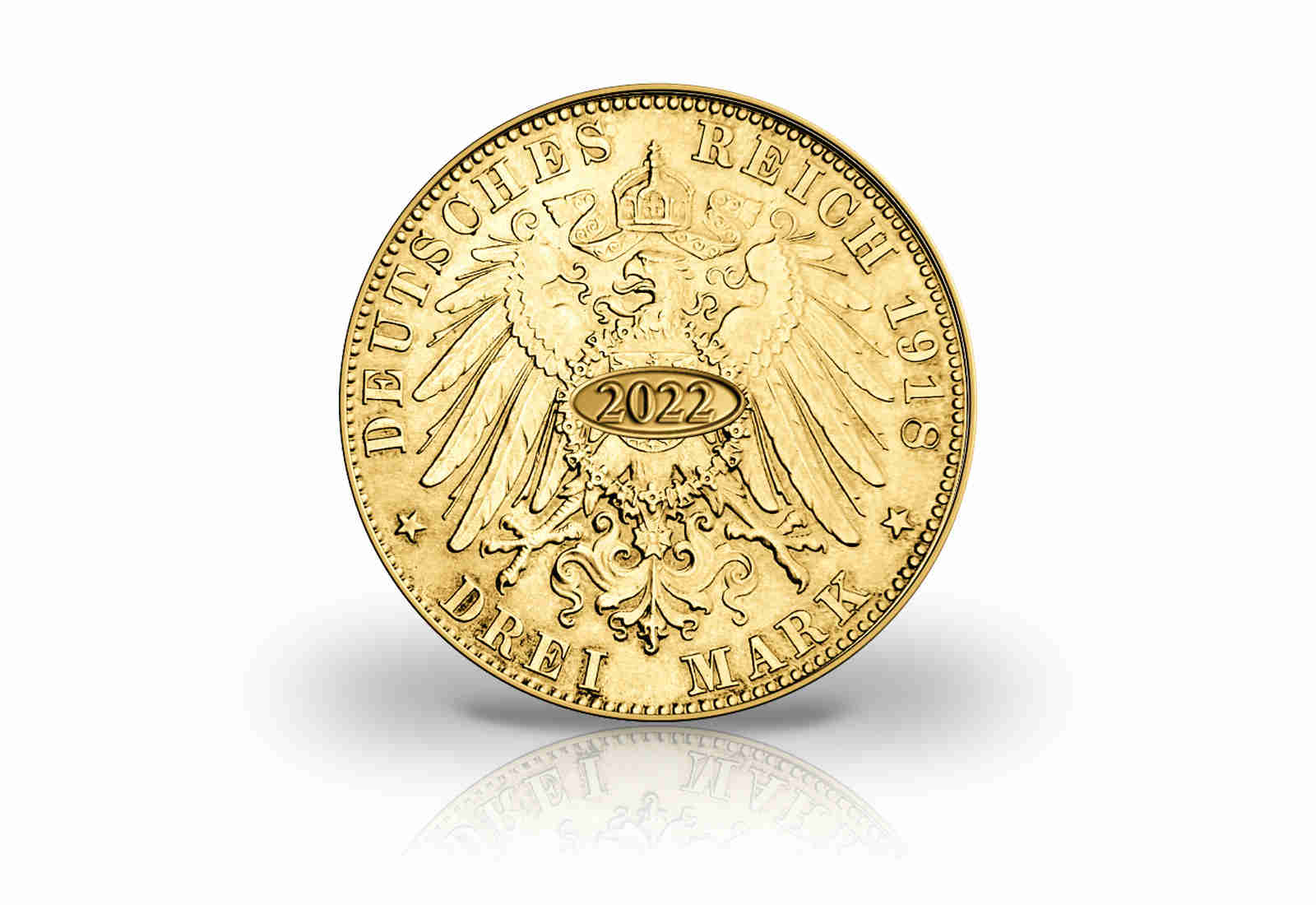 3 Mark-Goldmünze 1918 Deutsches Kaiserreich zur Goldhochzeit Ludwig III.