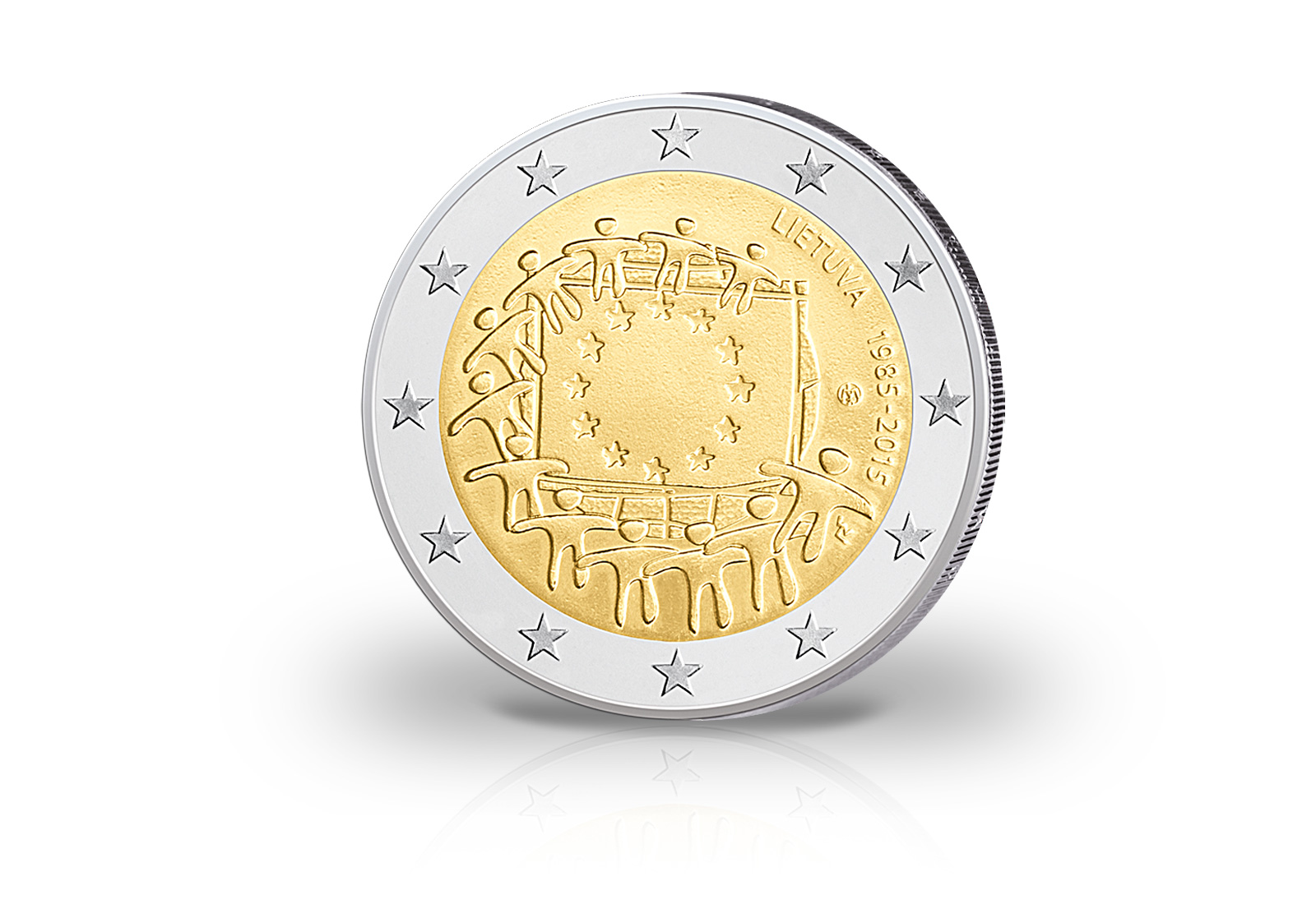 2 Euro 2015 Litauen 30 Jahre Europaflagge Gemeinschaftsausgabe bfr.