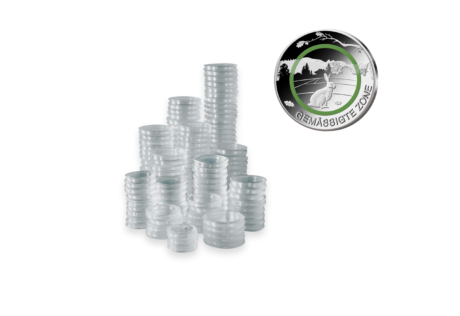 [27 mm] SAM 200 Münzkapseln für 5 Euro mit Polymerring