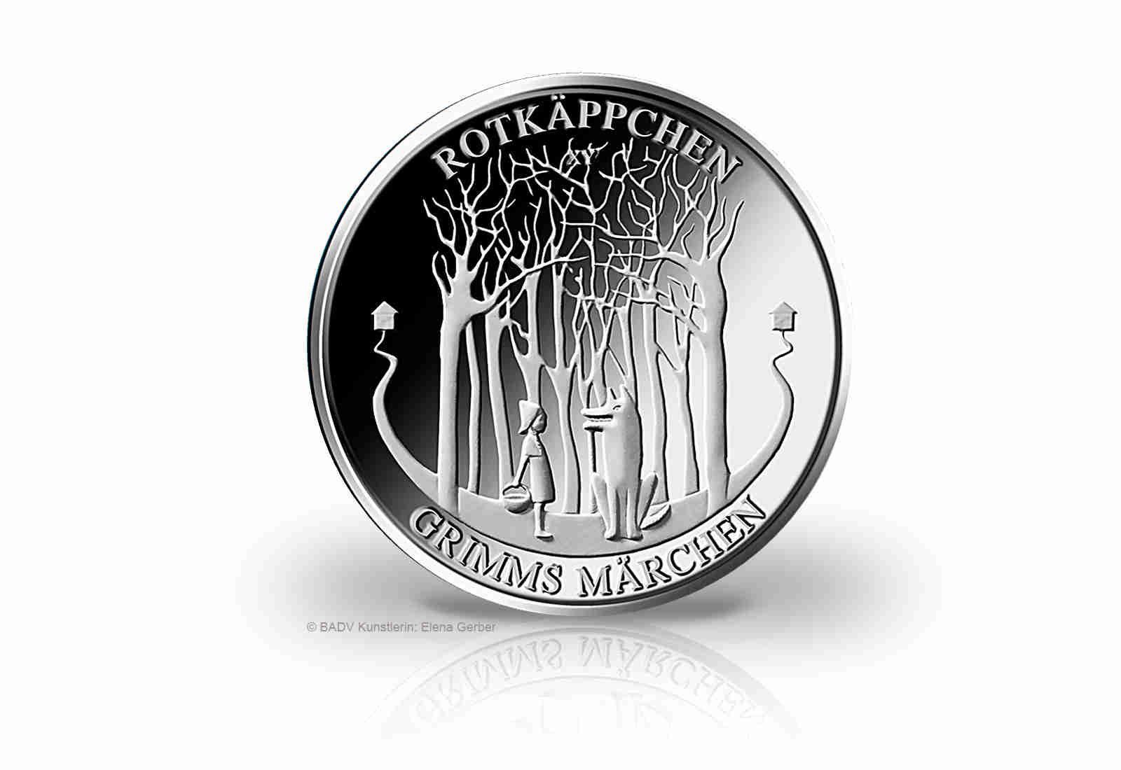 20 Euro Silbermünze 2016 Deutschland Grimms Märchen - Rotkäppchen st