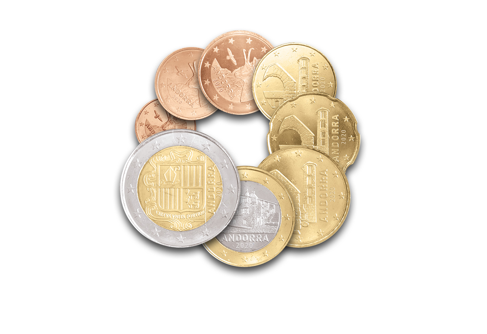 Kursmünzensatz 2020 Andorra st im Blister
