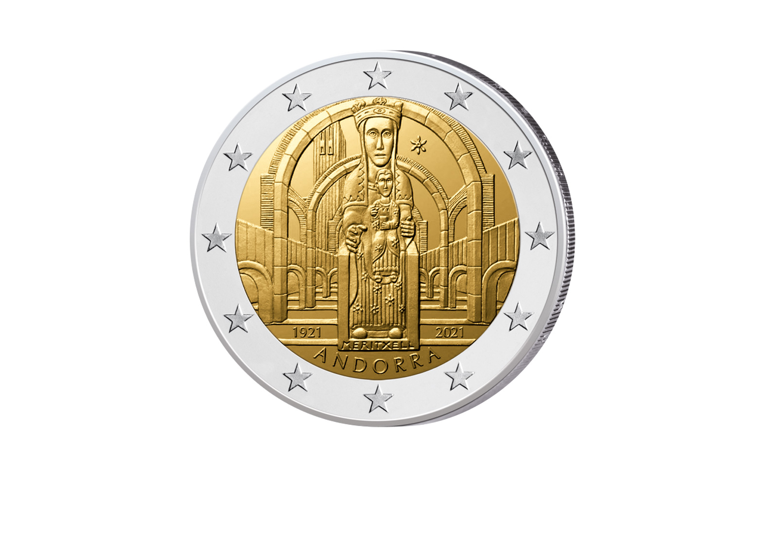 2 Euro 2021 Andorra 100 J. Krönung Unserer Lieben Frau v. Meritxell PP