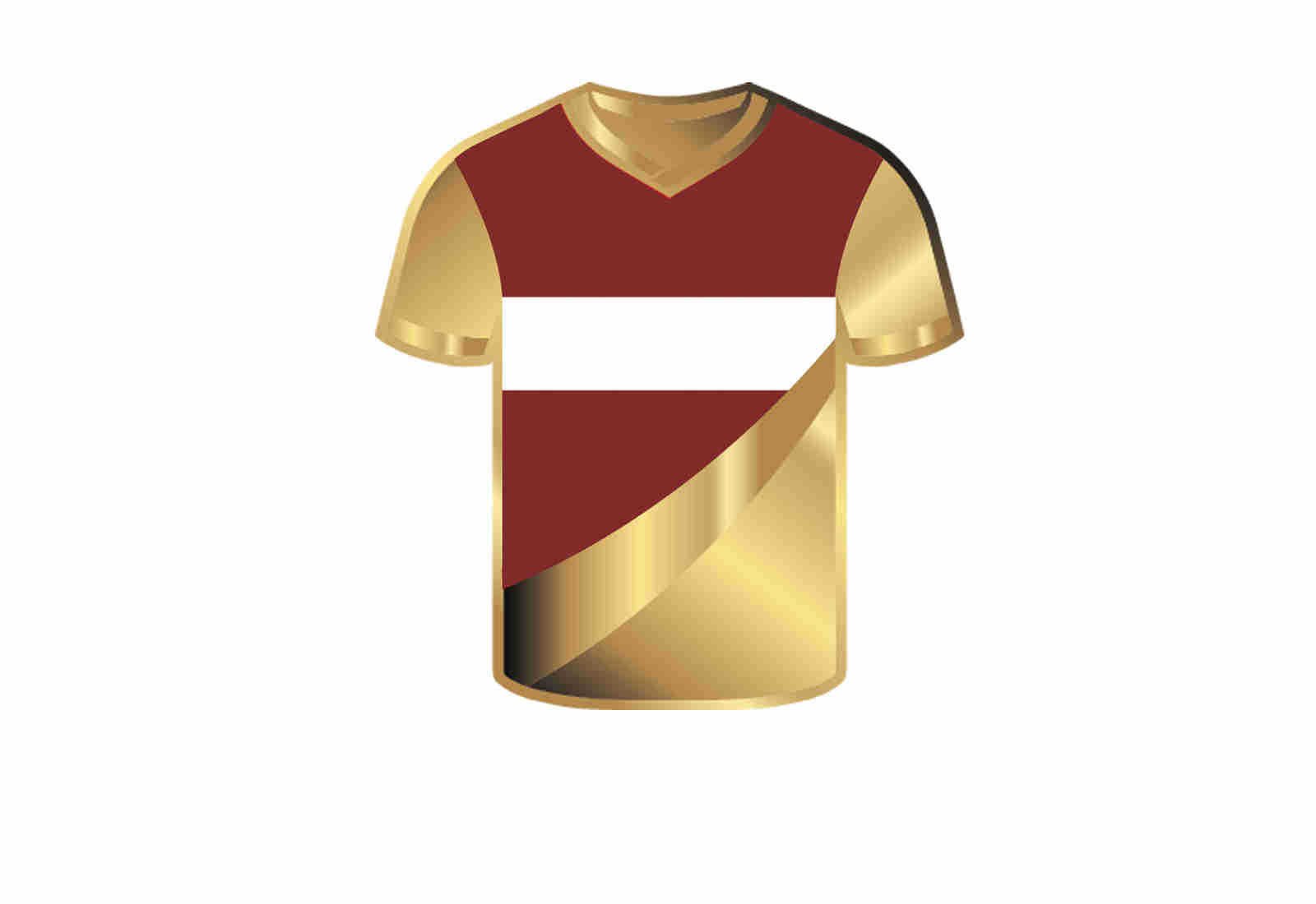 Goldmünze Motiv "Trikot Lettland" im Geschenketui