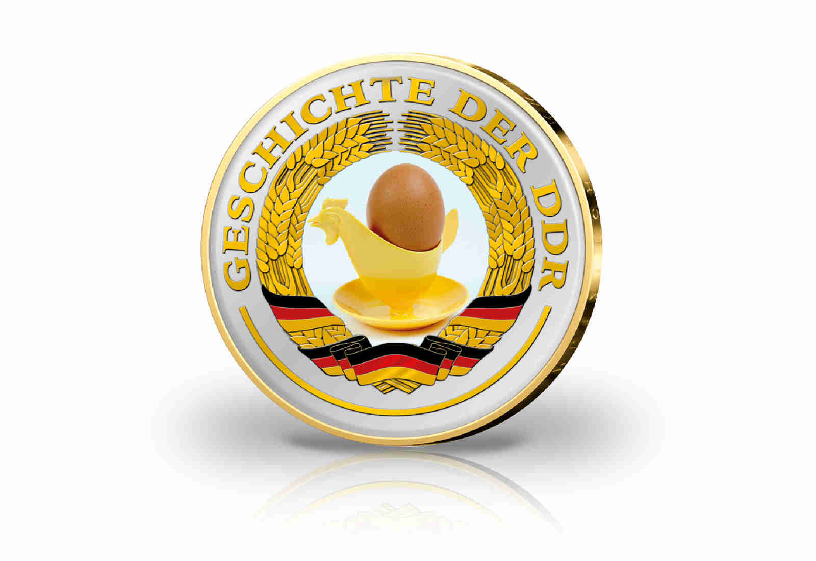 5 Ost-Mark mit Farbapplikation DDR-Eierbecher DDR Ostalgie Serie