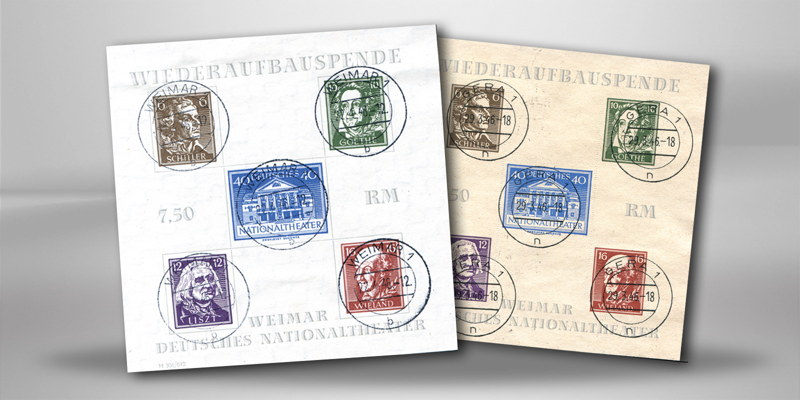 SBZ Block 3 A/B gestempelt Theater-Blocks 1946