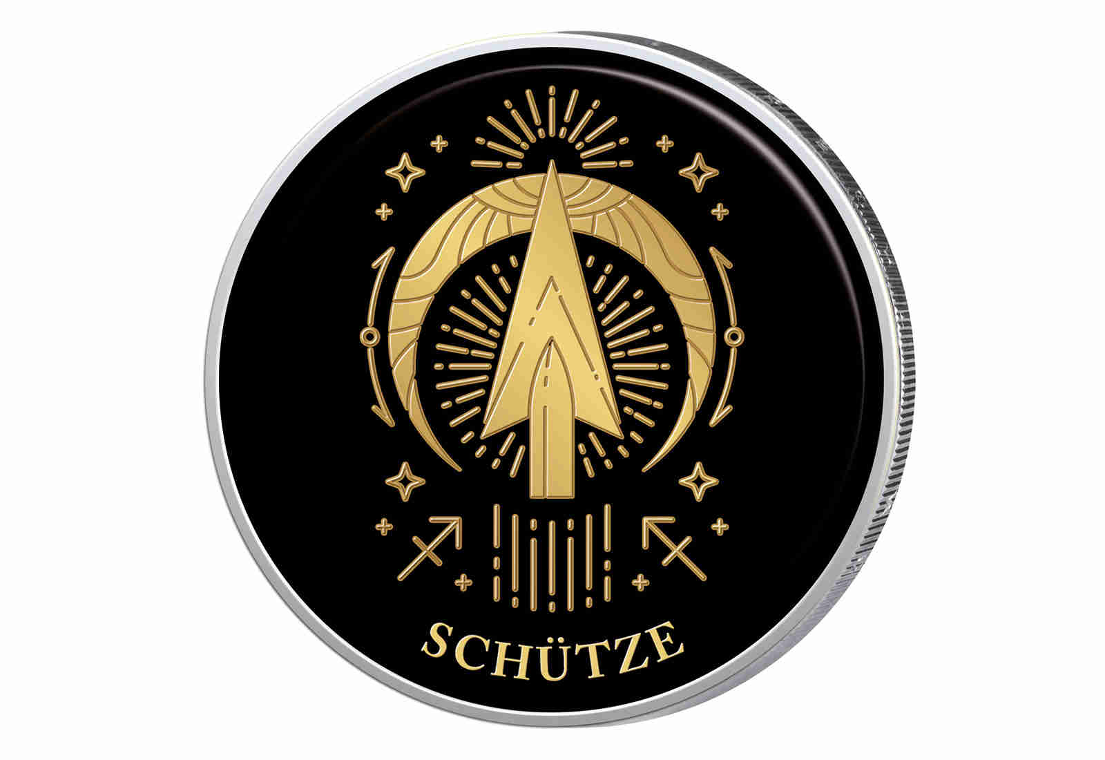 2 Euro mit Farbapplikation Sternzeichen Schütze