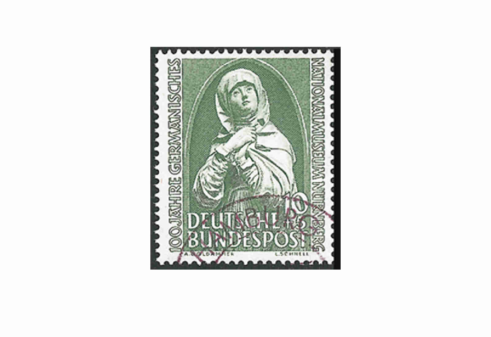 Briefmarke BRD 100 Jahre Germanisches Museum 1952 Michel-Nr. 151 gestempelt