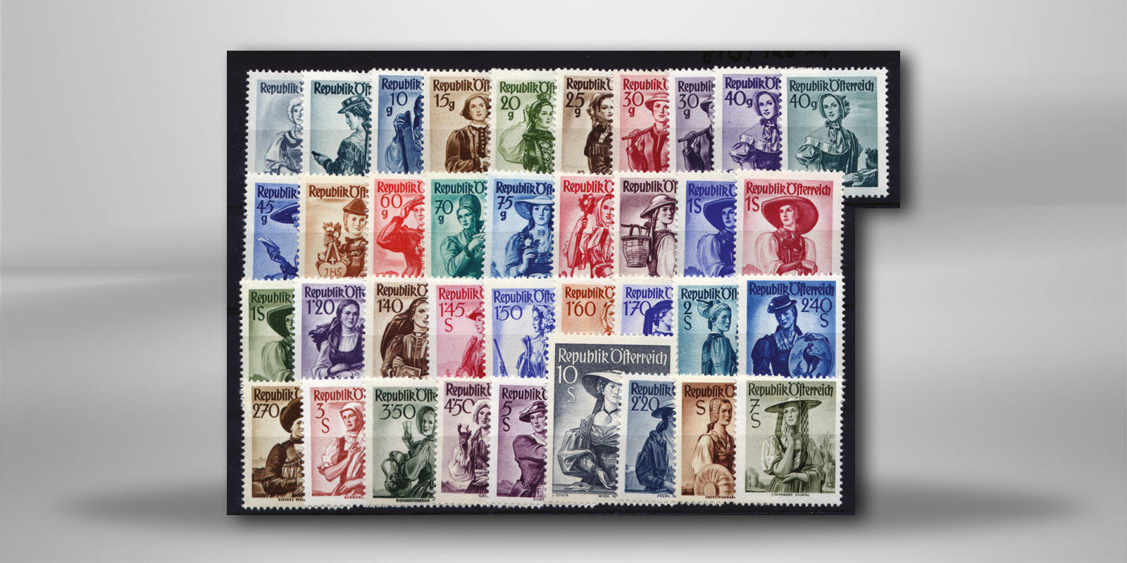 Österreich Trachten 1948/1958 Mi.Nr. 893/926 + 978/980 postfrisch