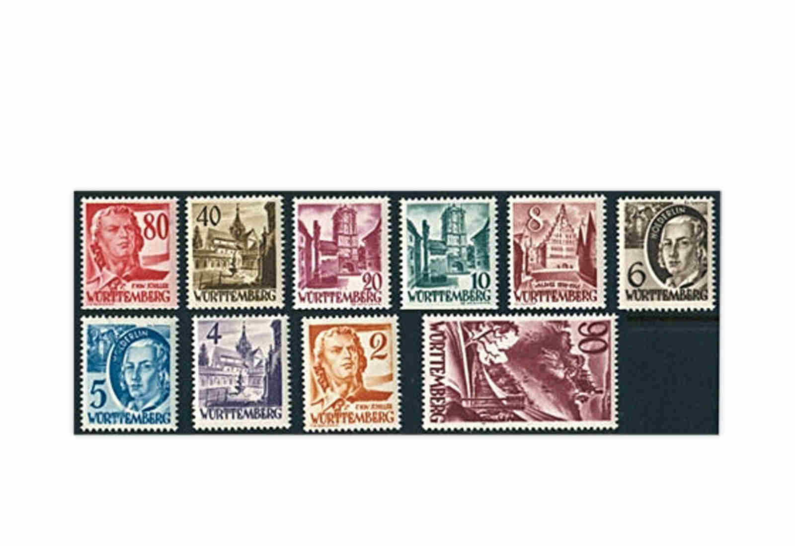 Französische Zone Württemberg Mi.Nr. 28/37 gestempelt
