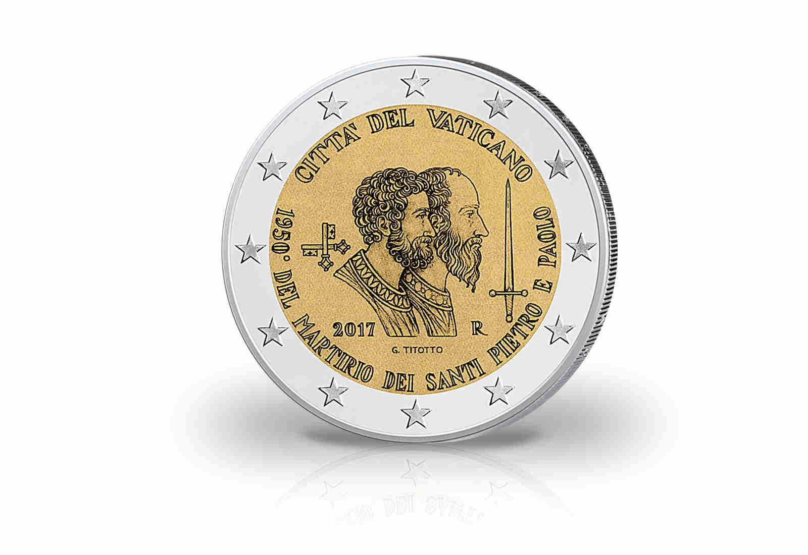 2 Euro 2017 Vatikan 1950. Jahrestag des Martyriums von Petrus und Paulus st im Blister