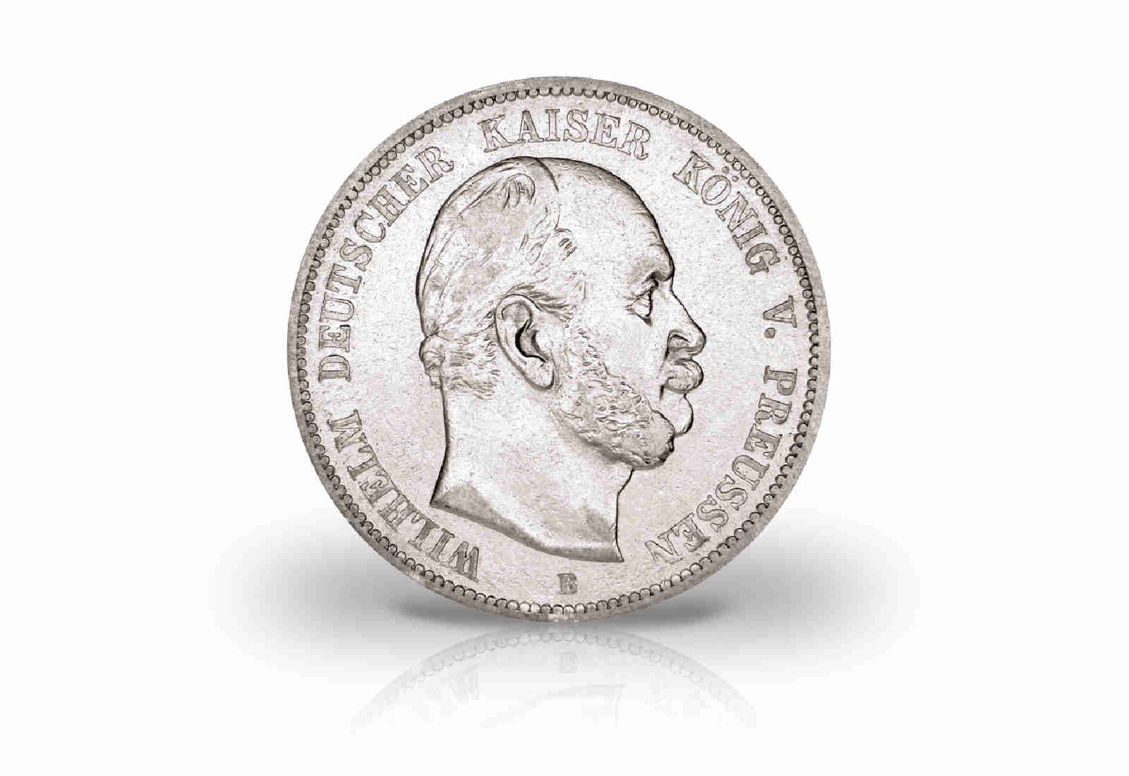 5 Mark 1876 Deutsches Kaiserreich Preußen König Wilhelm I. Prägestätte C Jaeger-Nr. 97