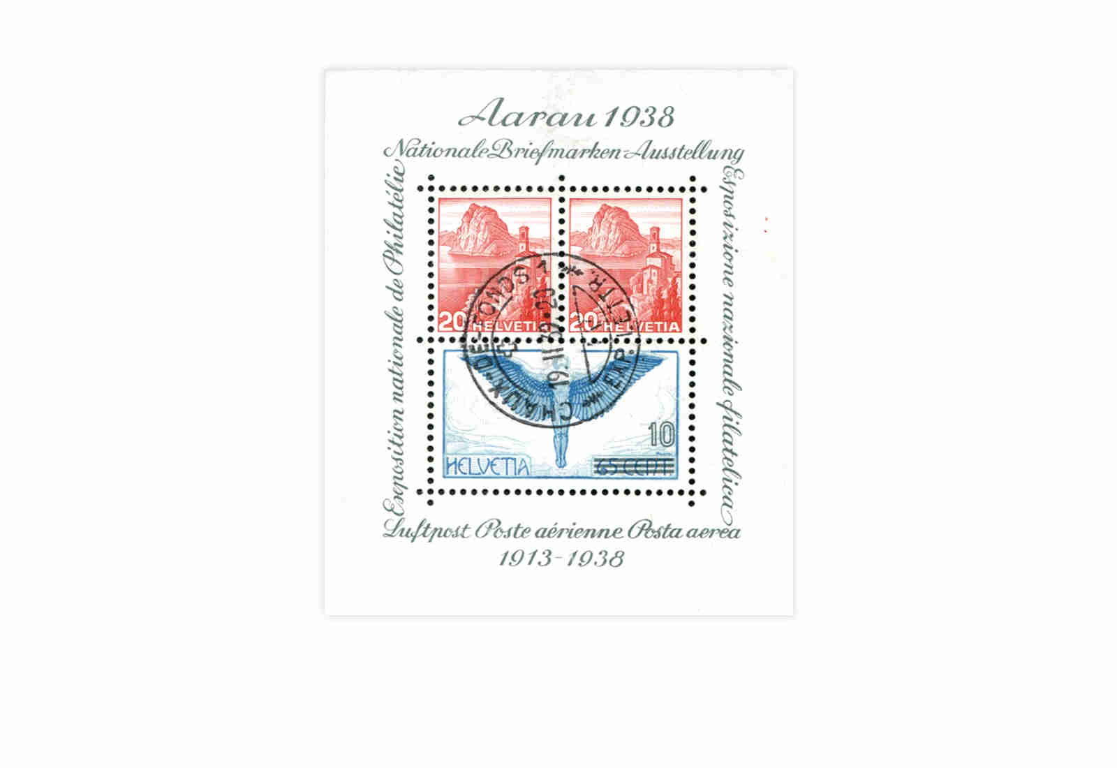 Schweiz Block 4 Aarau 1938 gestempelt
