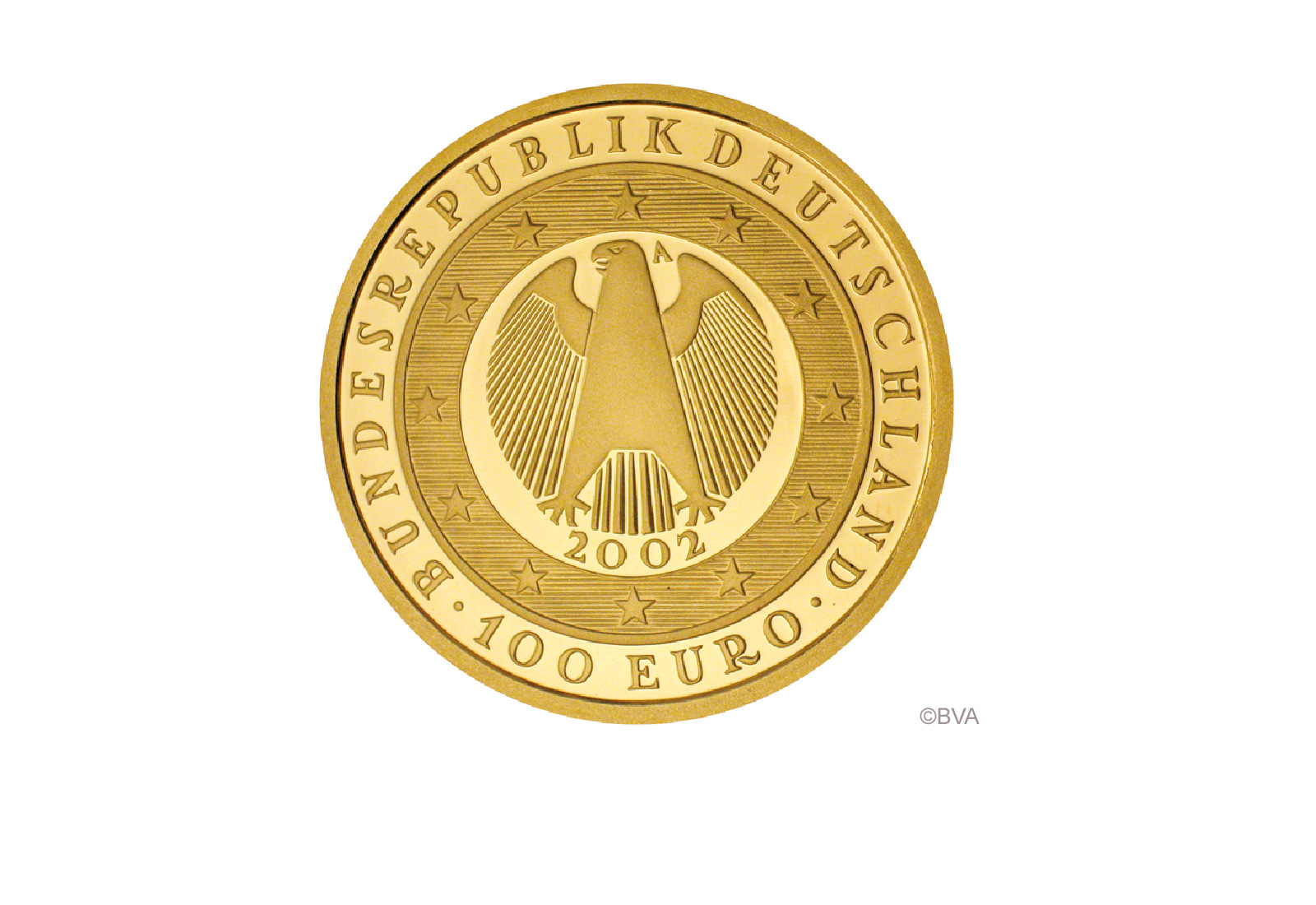 100 Euro Goldmünze 2002 Deutschland Einführung des Euro Prägestätte unserer Wahl