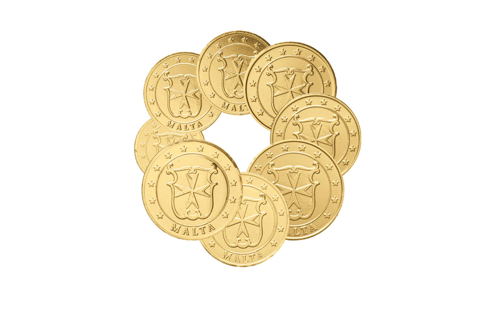 Malta Prestige Münzsatz mit Gold und Rhodium veredelt