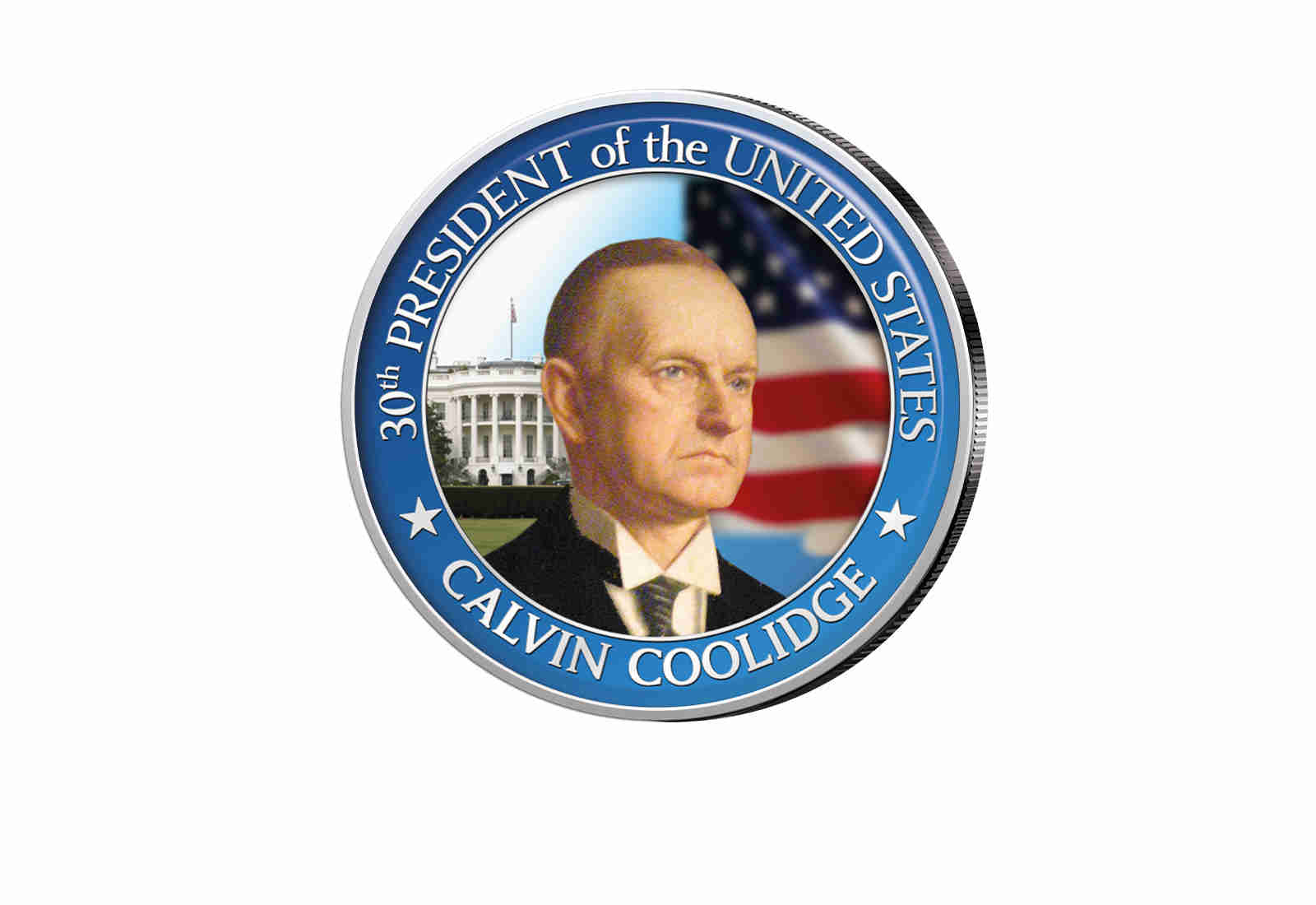 ½ Kennedy-Dollar USA mit Farbapplikation Calvin Coolidge Serie: Presidents of the US