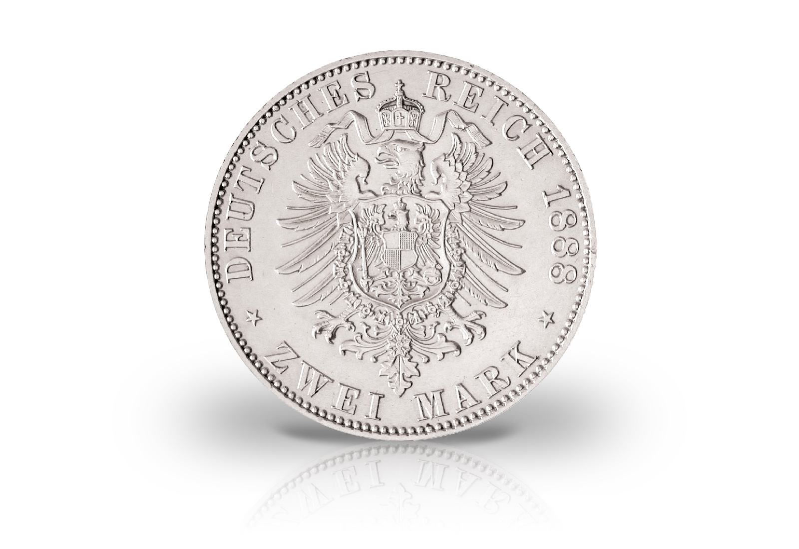 2 Mark 1888 Deutsches Kaiserreich Hessen Ludwig IV. Jaeger-Nr. 68