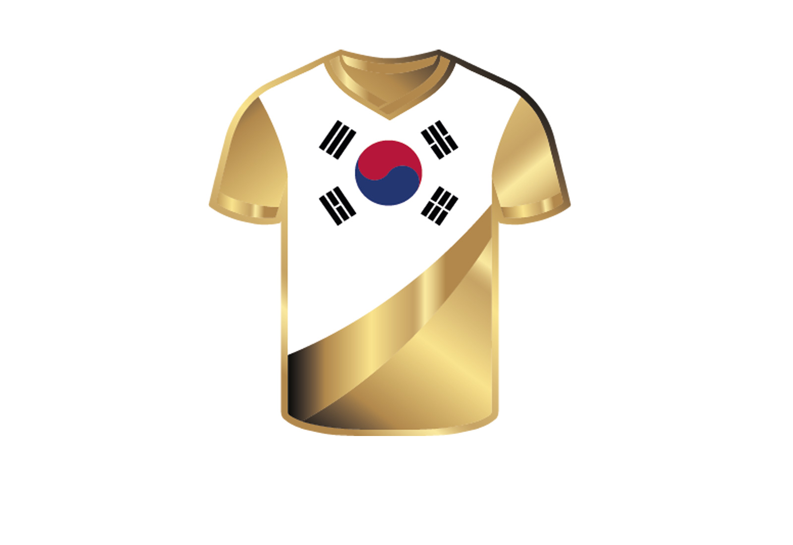 Goldmünze Motiv "Trikot Südkorea" 999/1000 Gold im Geschenketui