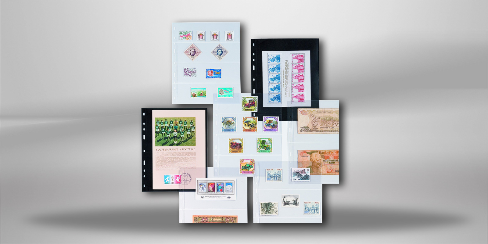 Hüllen für Münzen und Briefmarken