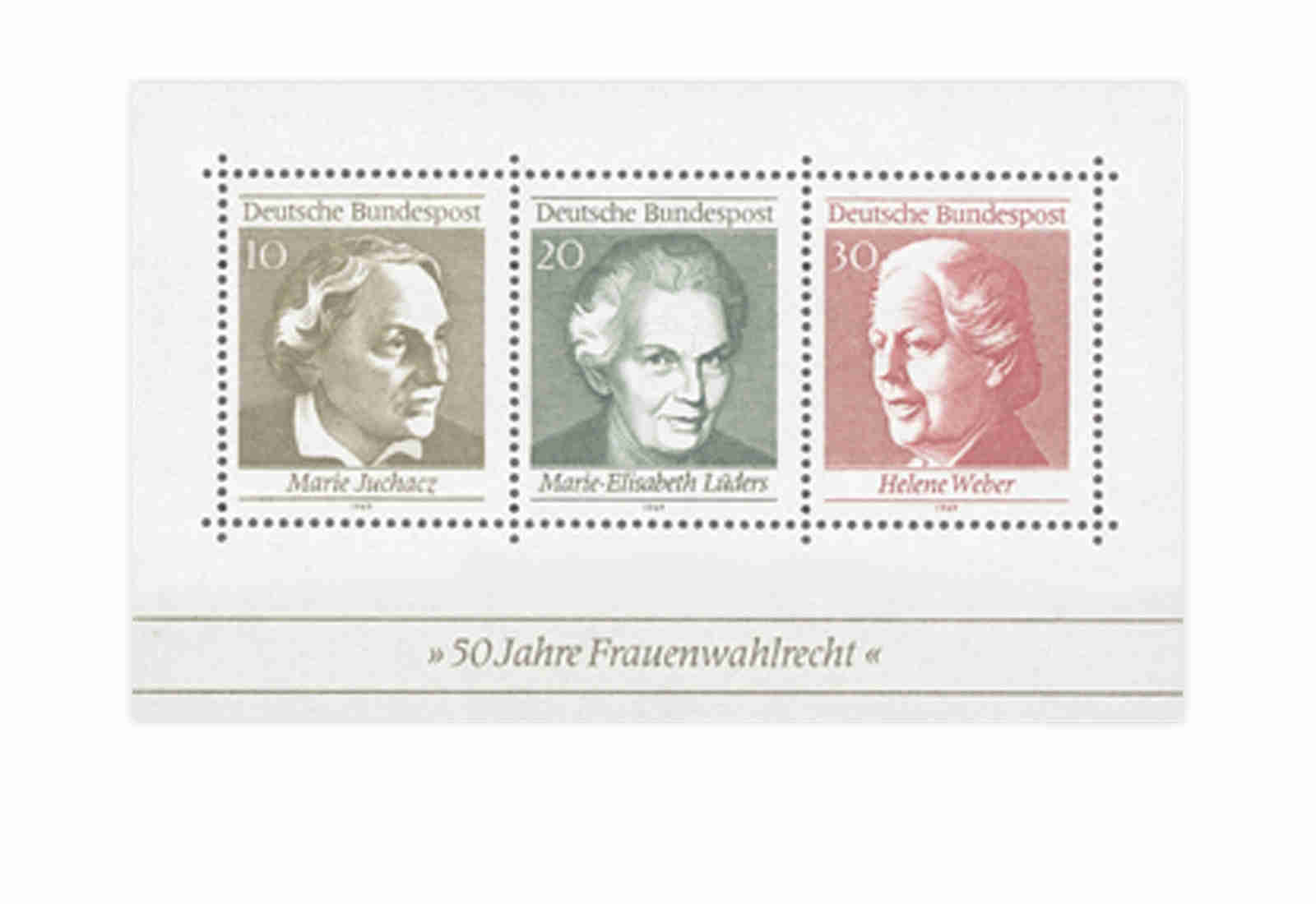 Briefmarken BRD 50 Jahre Frauenwahlrecht 1969 Block 5 postfrisch