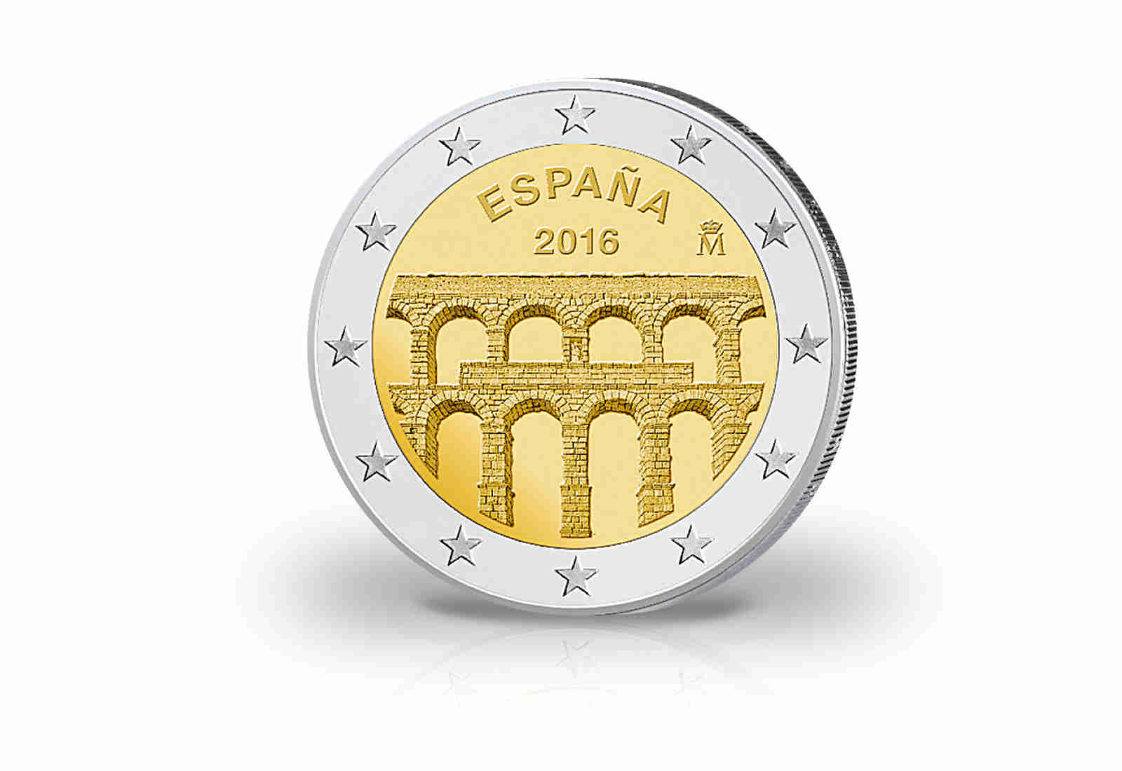 2 Euro 2016 Spanien Aquädukt von Segovia