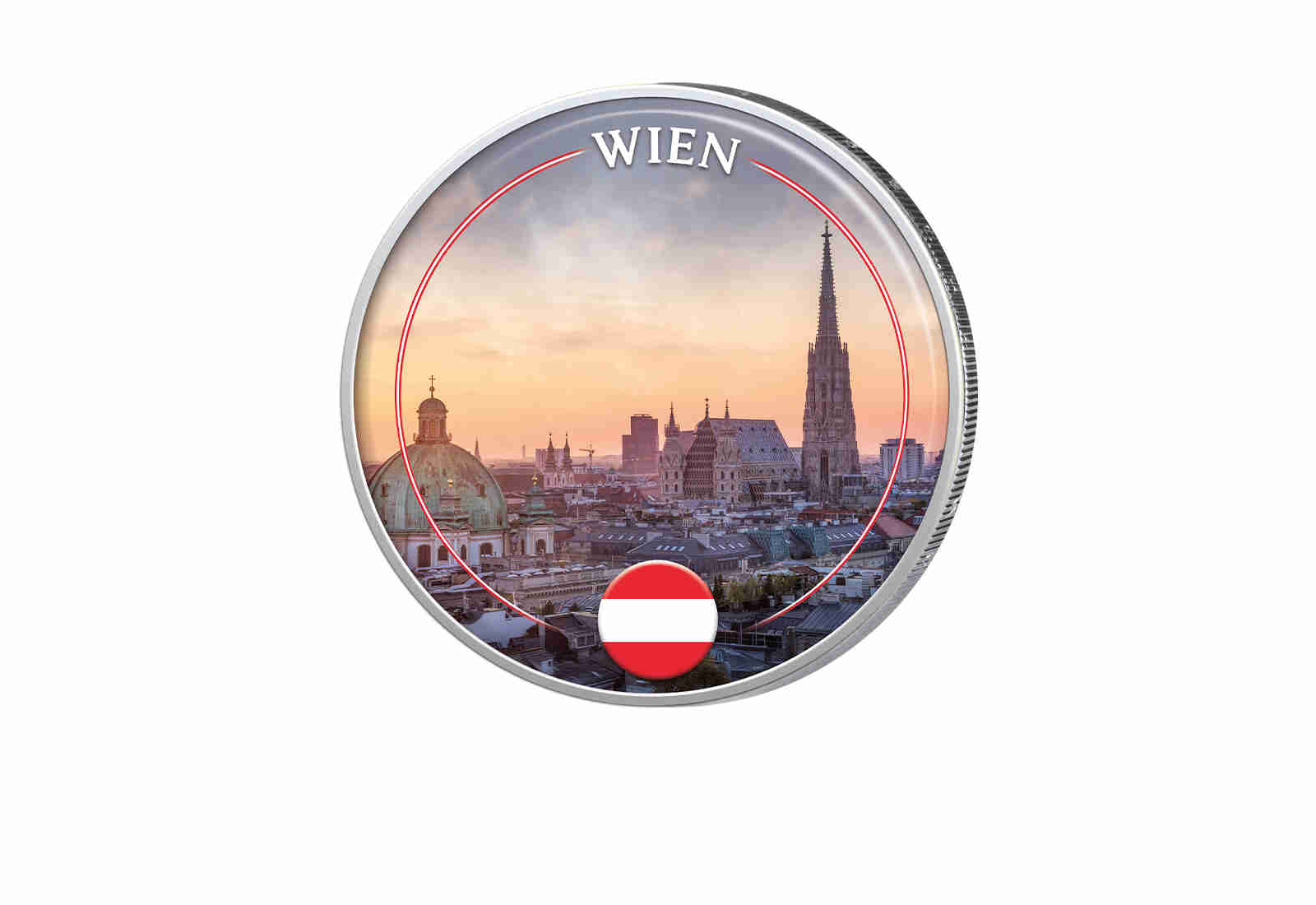 2 Euro mit Farbapplikation Wien - Österreich