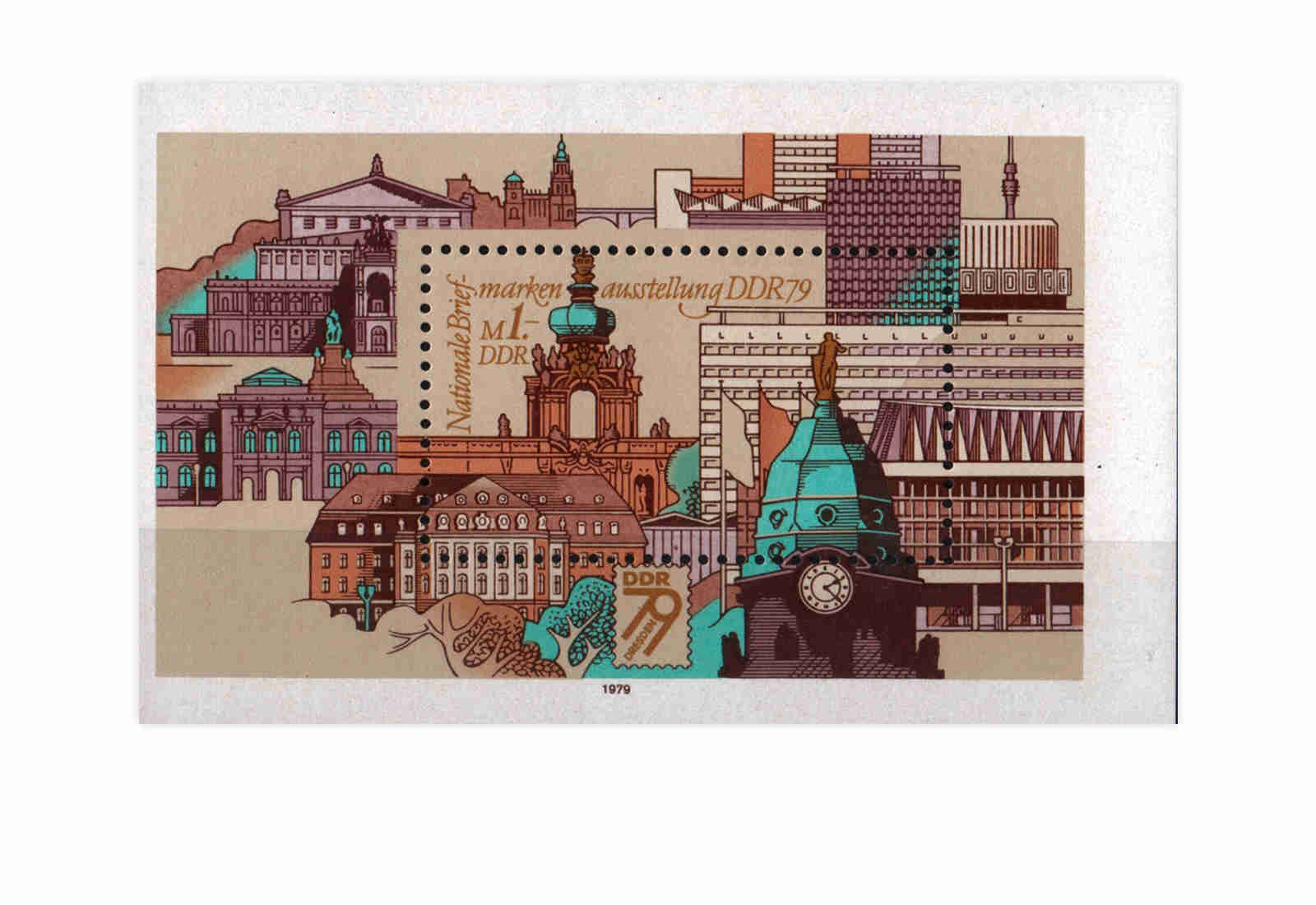 DDR Block 55 Bauwerke Dresden 1979 postfrisch