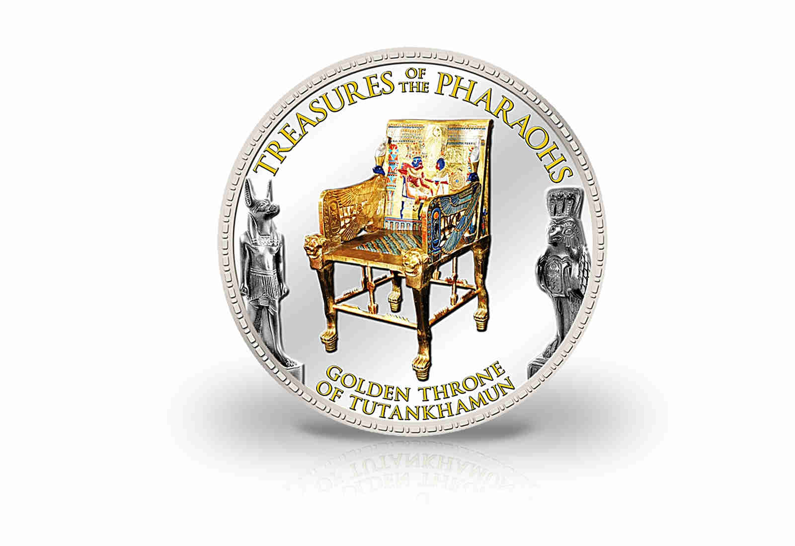 Ägypten 1 Pound Goldener Thron mit Goldauftrag und Farbe