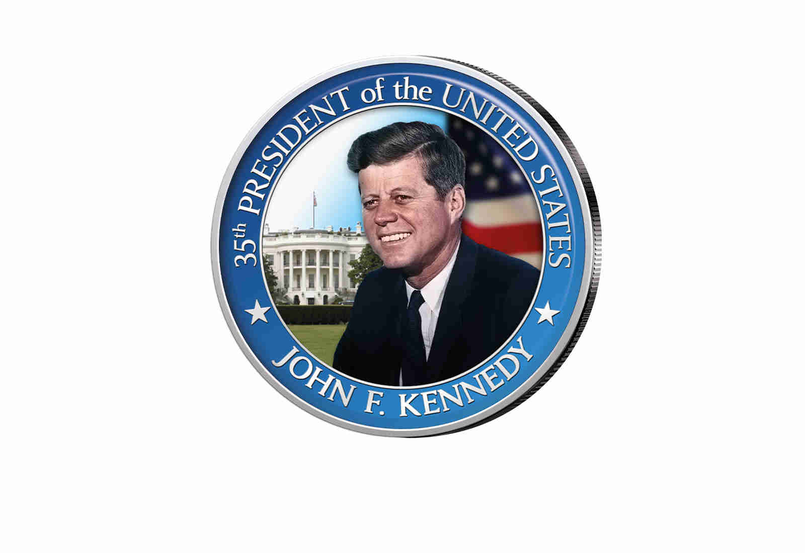 ½ Kennedy-Dollar USA mit Farbapplikation John F. Kennedy Serie: Presidents of the US
