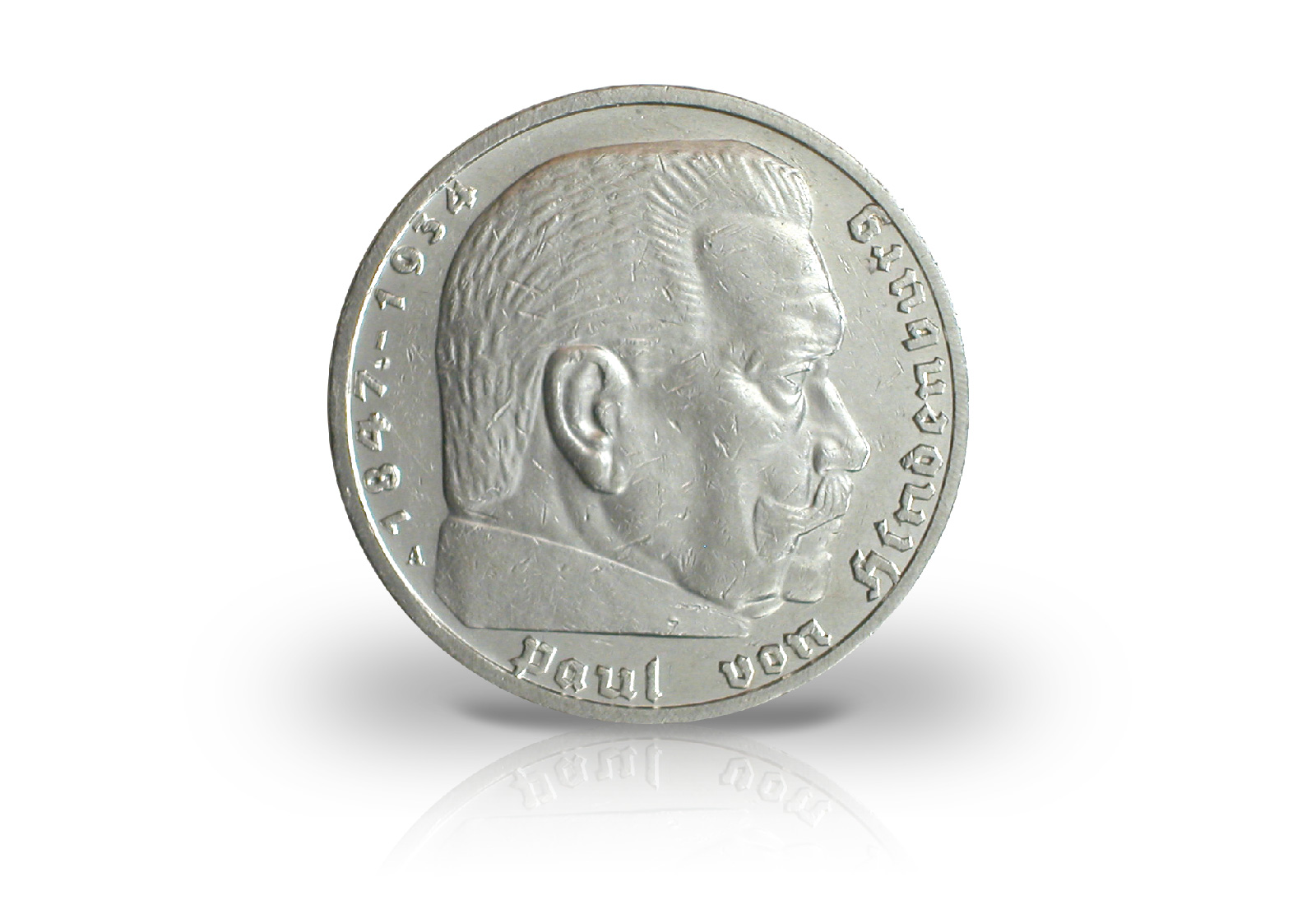 5 Reichsmark 1936-1939 Drittes Reich Hindenburg Jaeger-Nr. 367