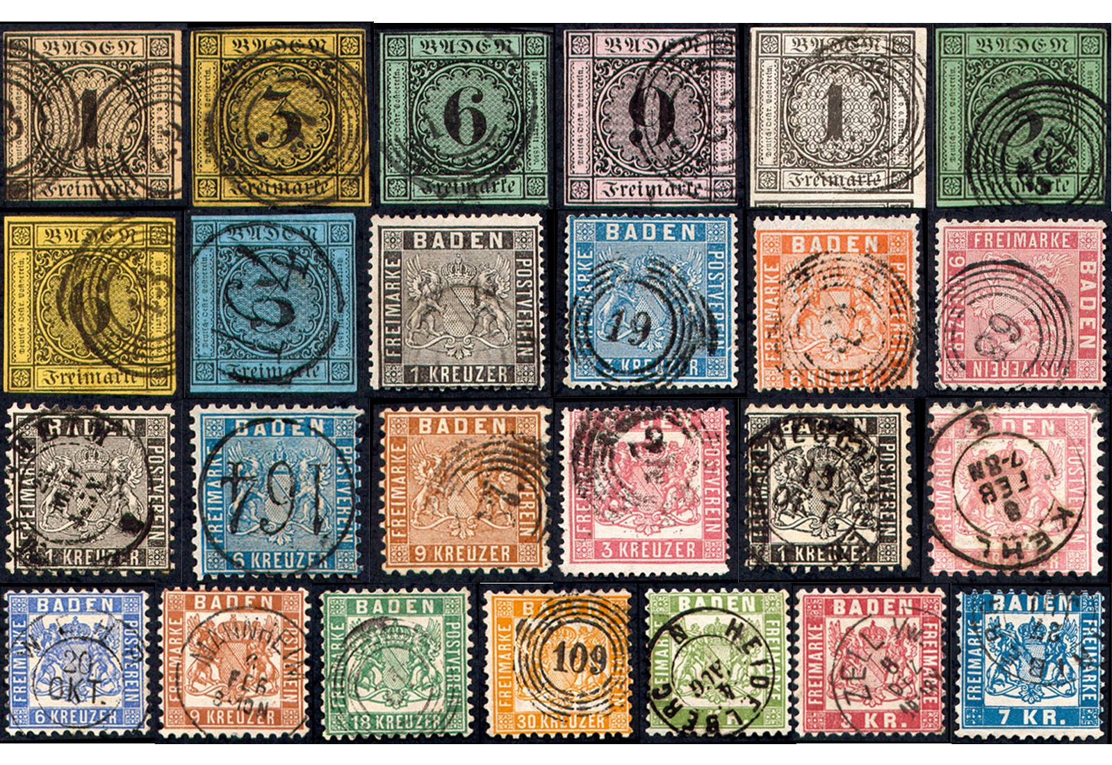 Baden MiNr.: 1-25 gest. im SET