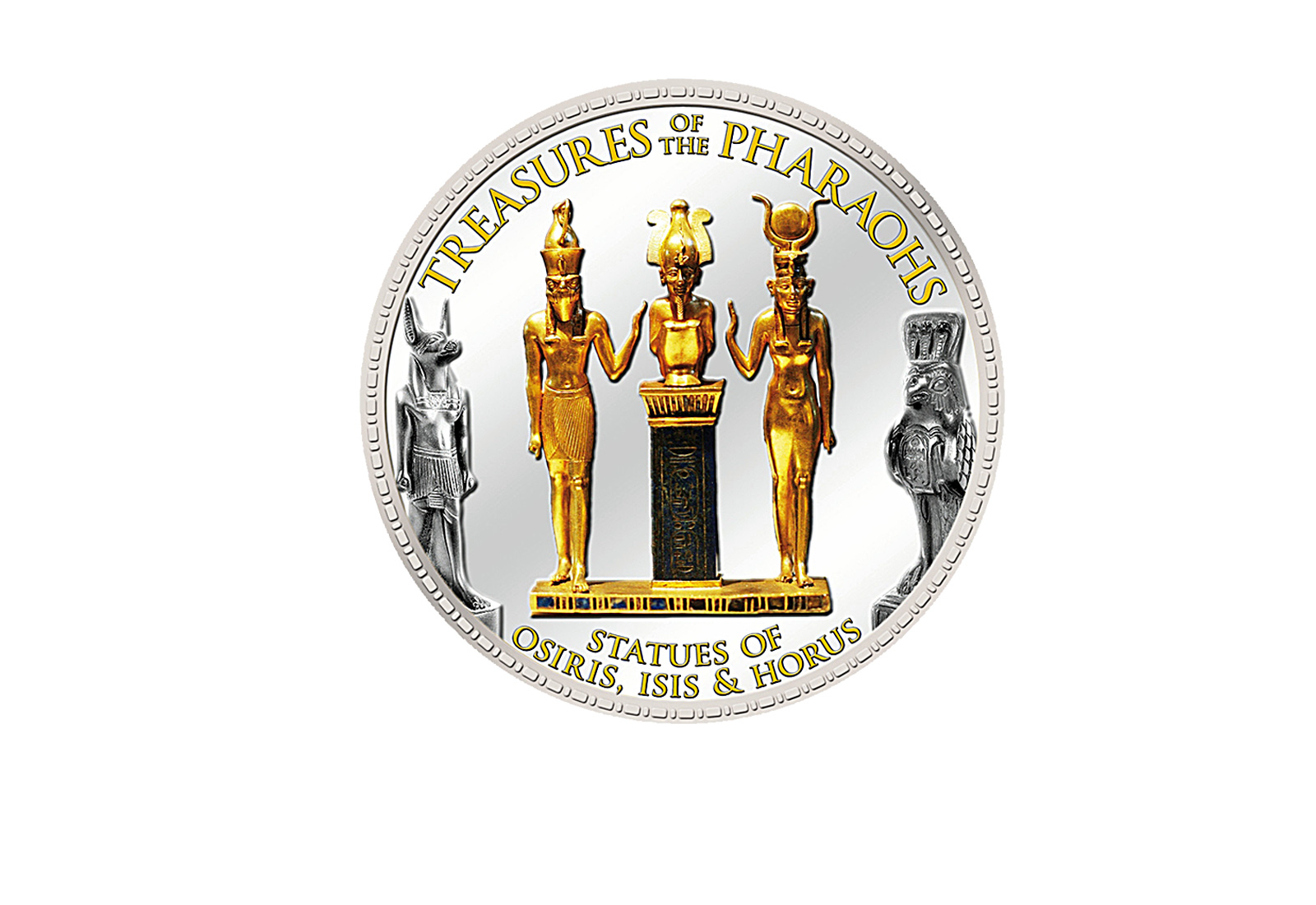 1 Pfund Ägypten Statuen Osiris 999,9 Goldauflage mit Farbmotiv