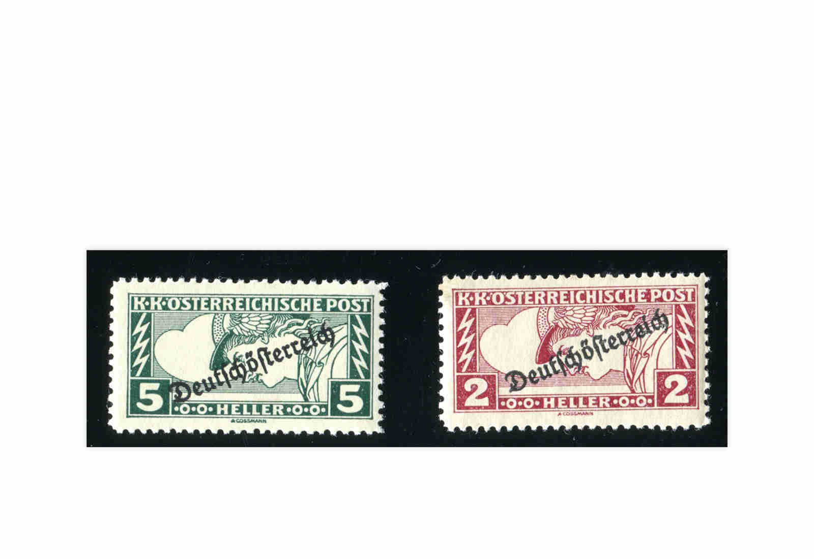 Österreich Mi.Nr. 252/253 gestempelt Merkurkopf 1919