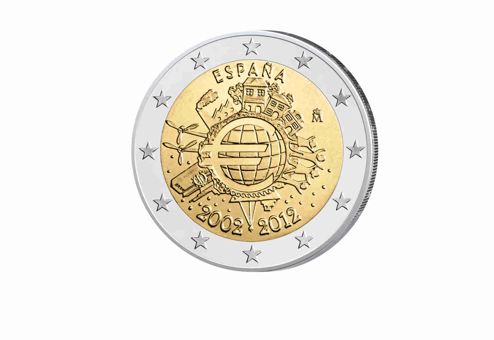2 Euro 2012 Spanien 10 Jahre Bargeld