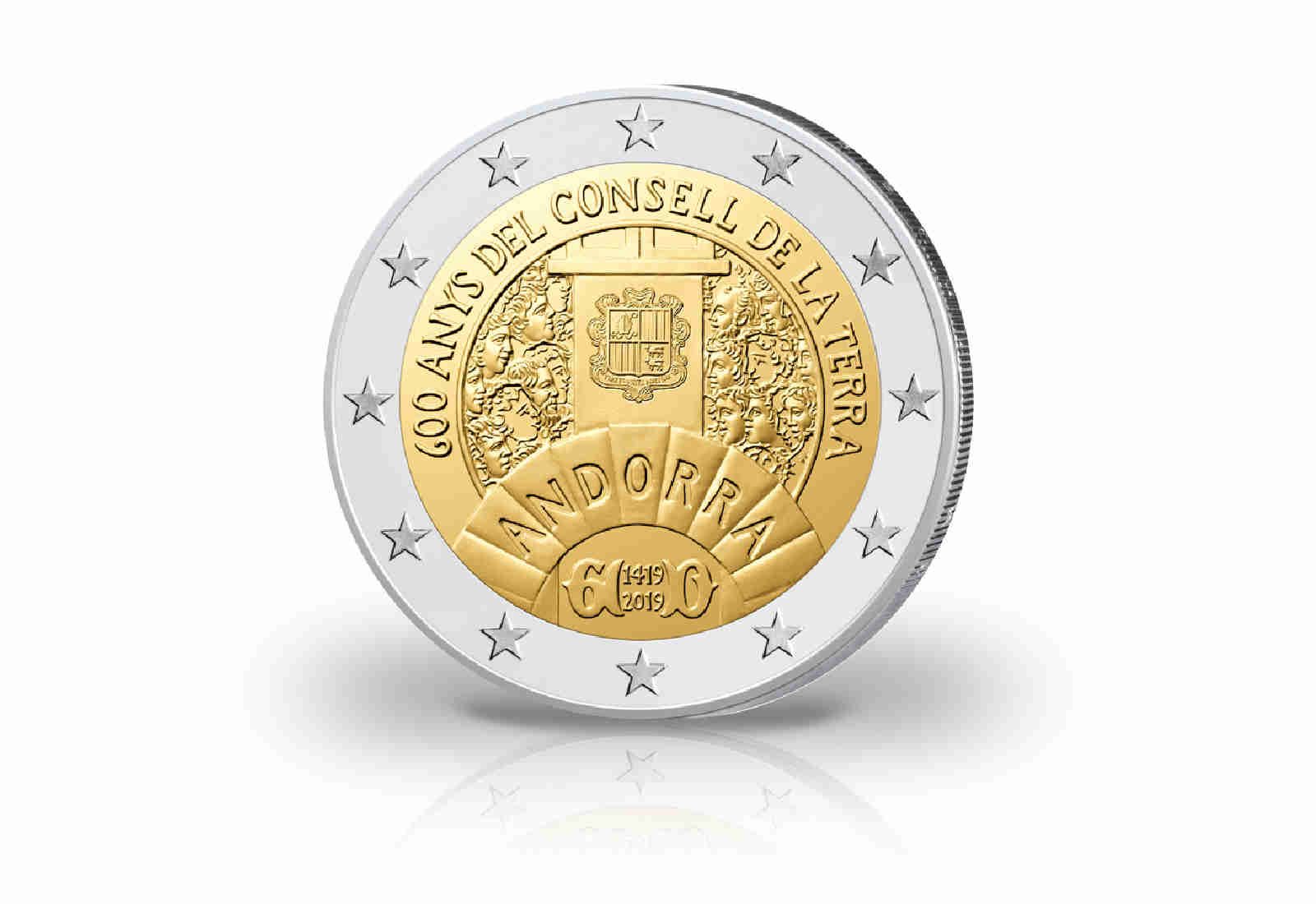 2 Euro 2019 Andorra 600 Jahre Consell de la Terra st im Blister