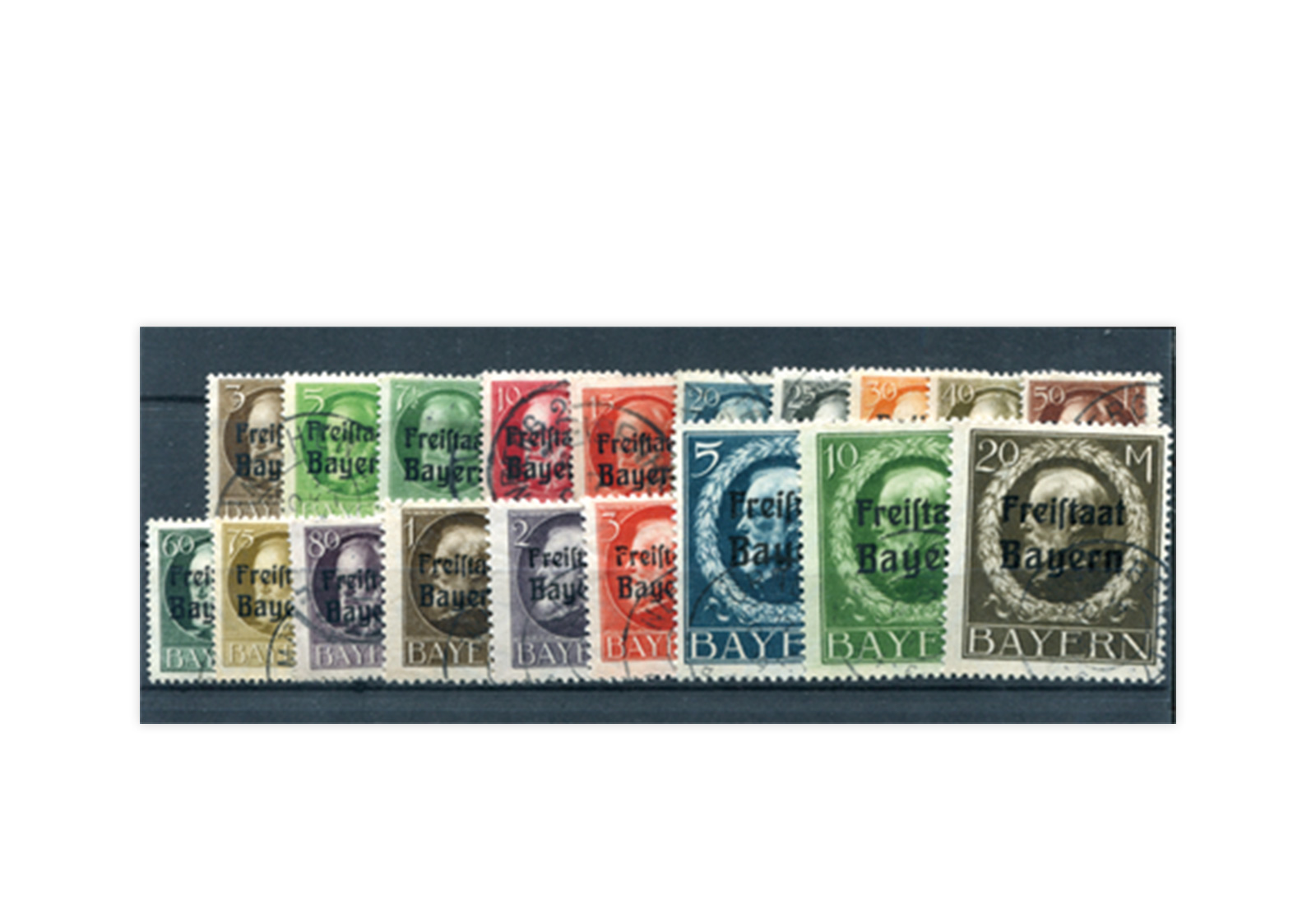 Briefmarke Bayern  A gest. König Ludwig III. 1919 Michel-Nr. 152/70