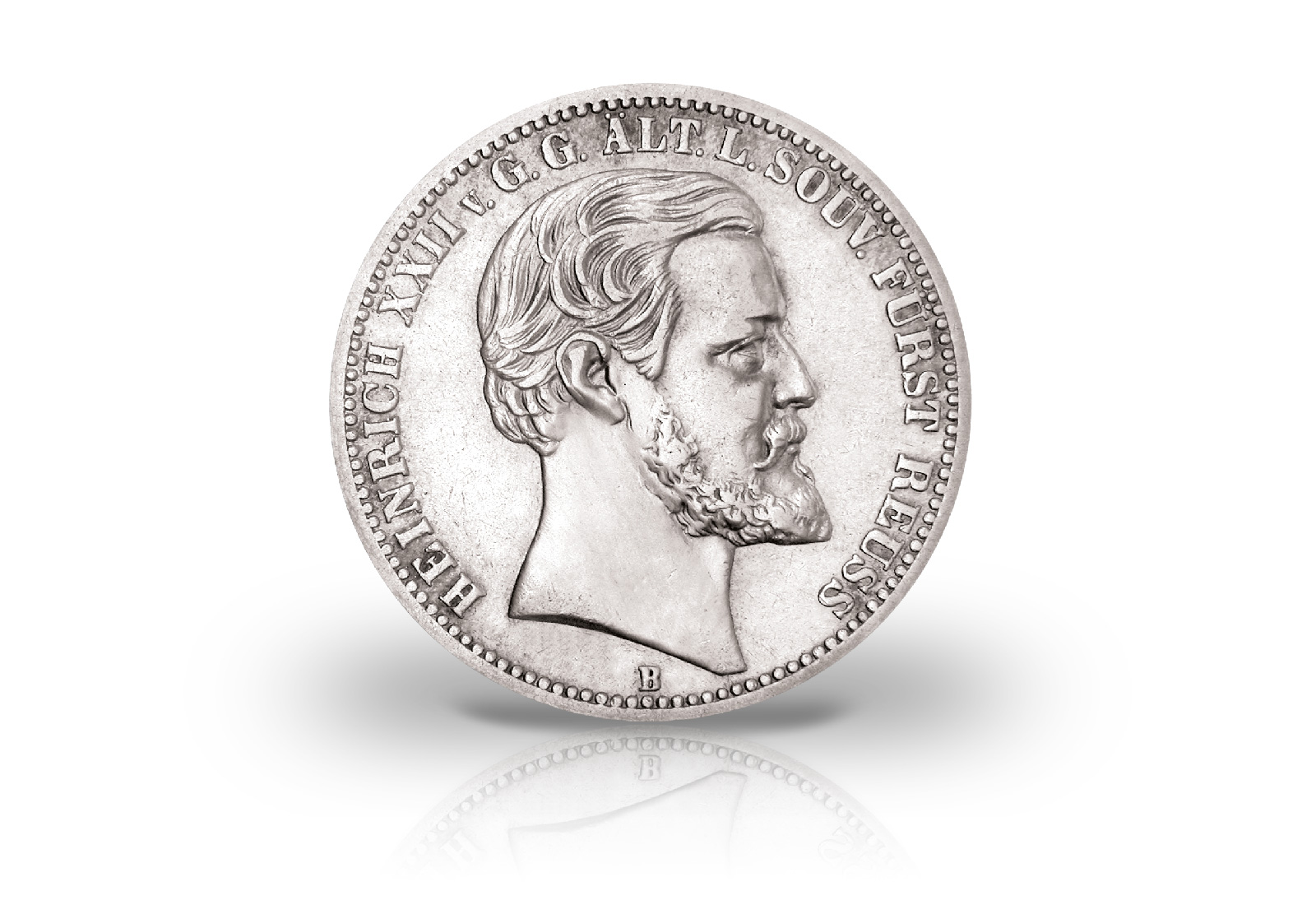 2 Mark 1877 Deutsches Kaiserreich Reuss Fürst Heinrich XXII. Jaeger-Nr. 166