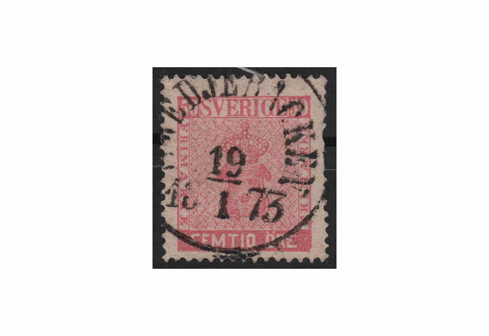 Schweden Freimarke: Reichswappen 1858 SWE Michel Nr. 12 a gestempelt