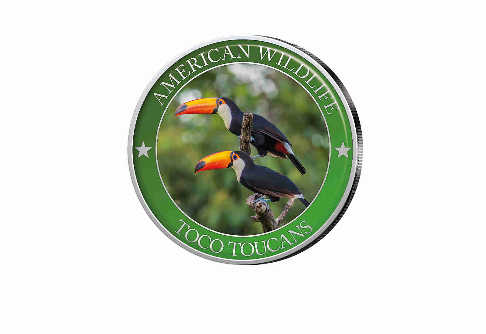 1/2 Dollar USA Toco Toucan Serie American Wildlife mit Farbapplikation