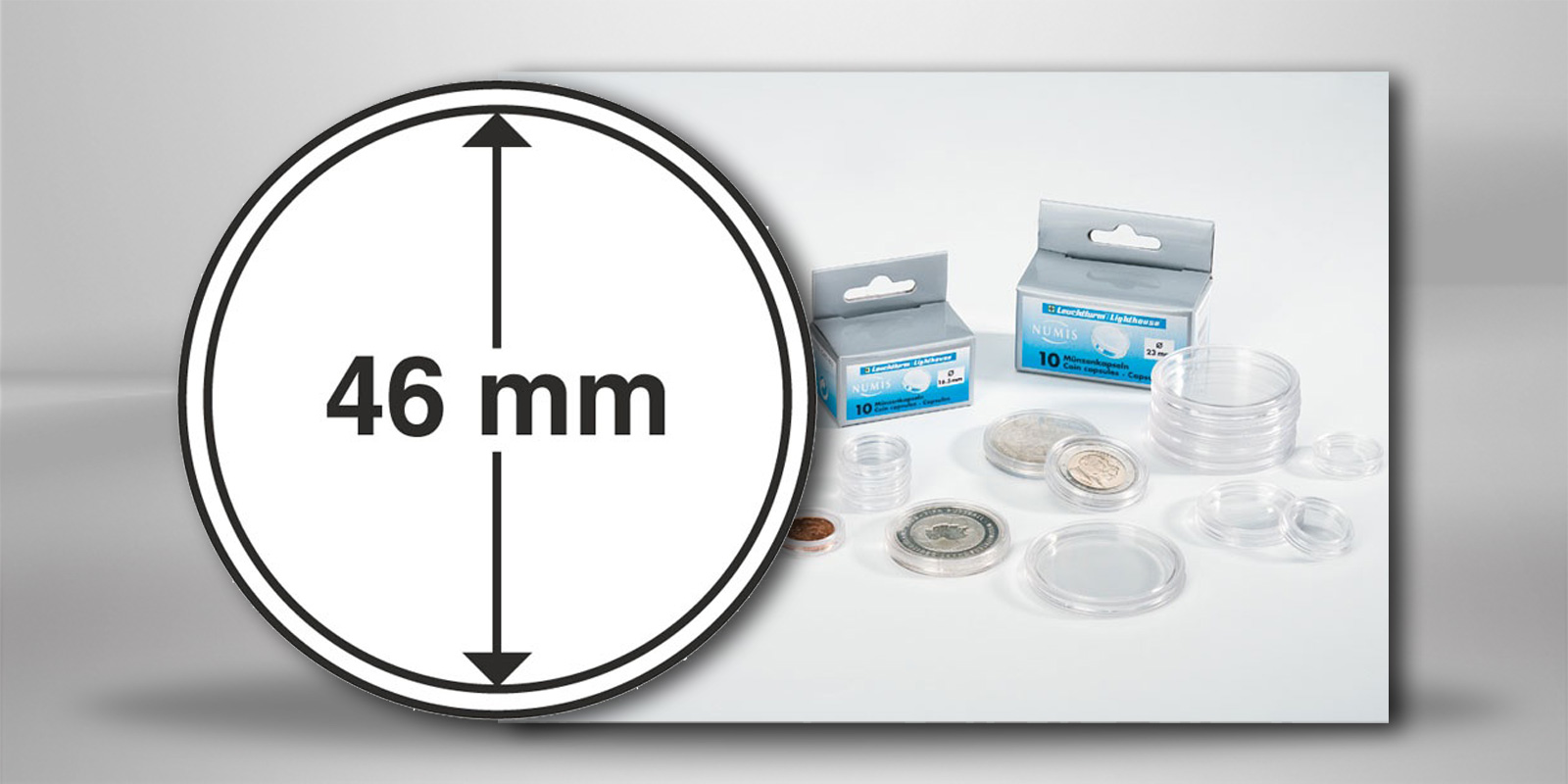 [46 mm] Leuchtturm Münzkapseln im 10er Pack