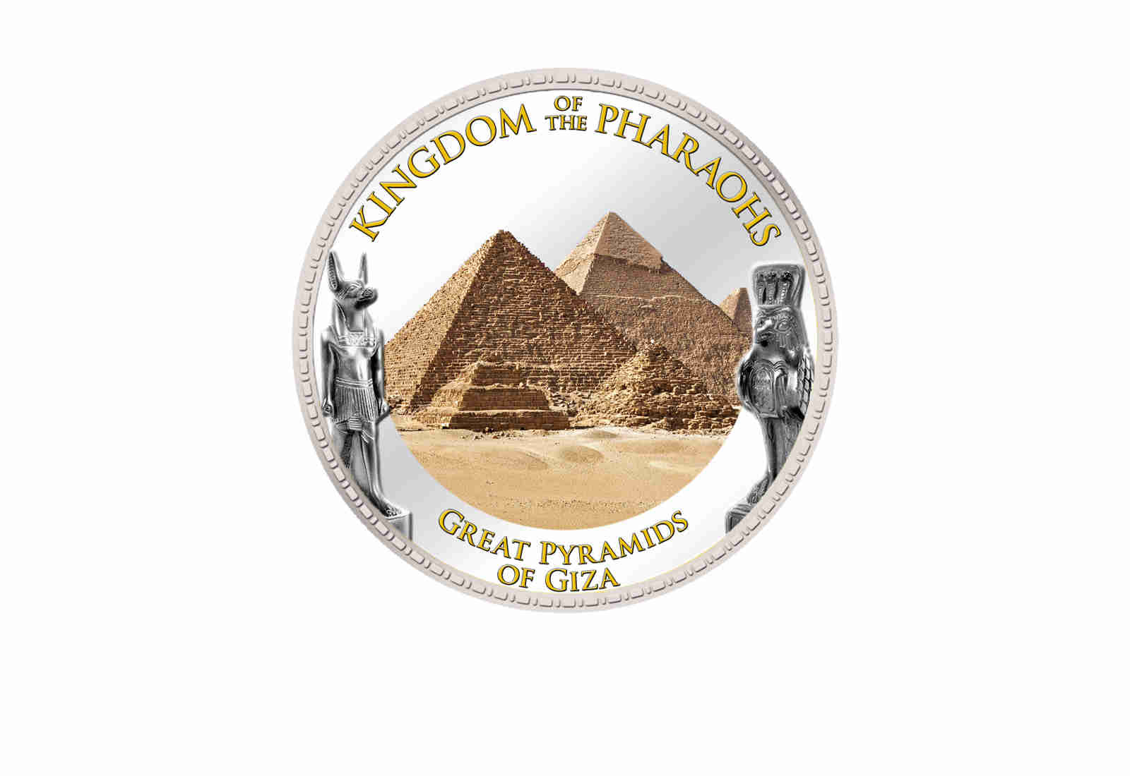 1 Pfund Ägypten Pyramiden 999,9 Goldauflage mit Farbmotiv