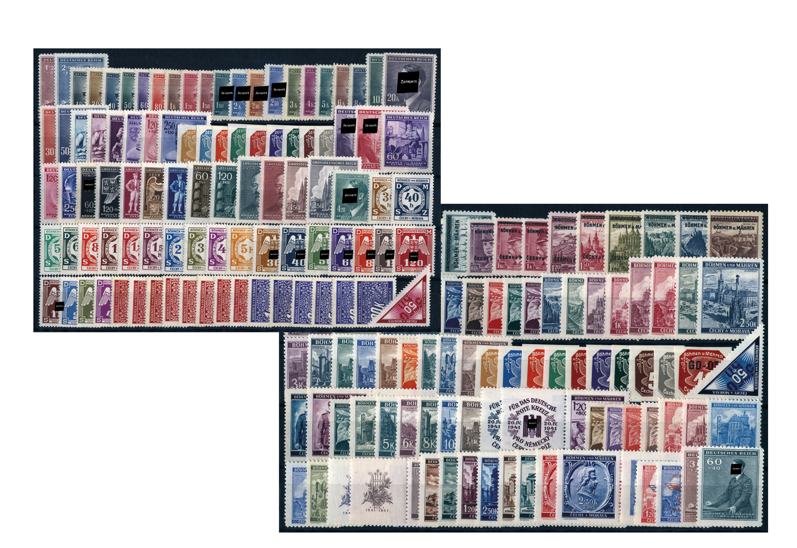 Briefmarken Böhmen und Mähren 181 Werte 1939-1945 gest. inkl. Dienst und Porto
