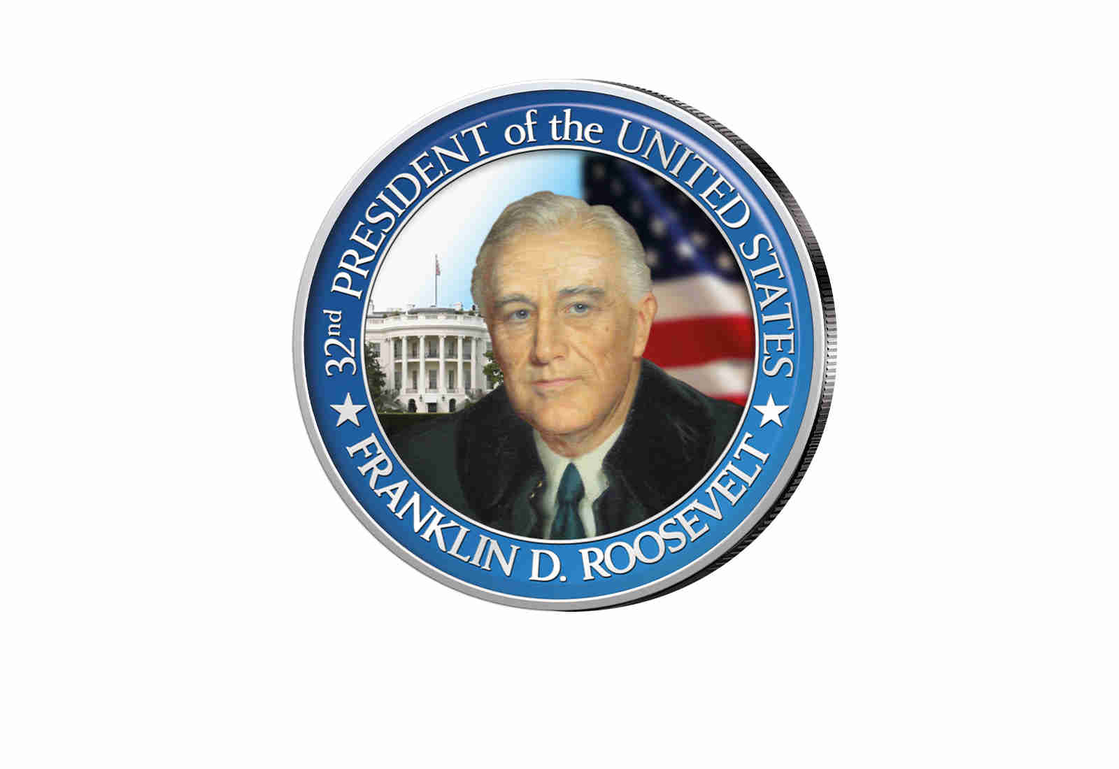 ½ Kennedy-Dollar USA mit Farbapplikation Franklin D. Roosevelt Serie: Presidents of the US