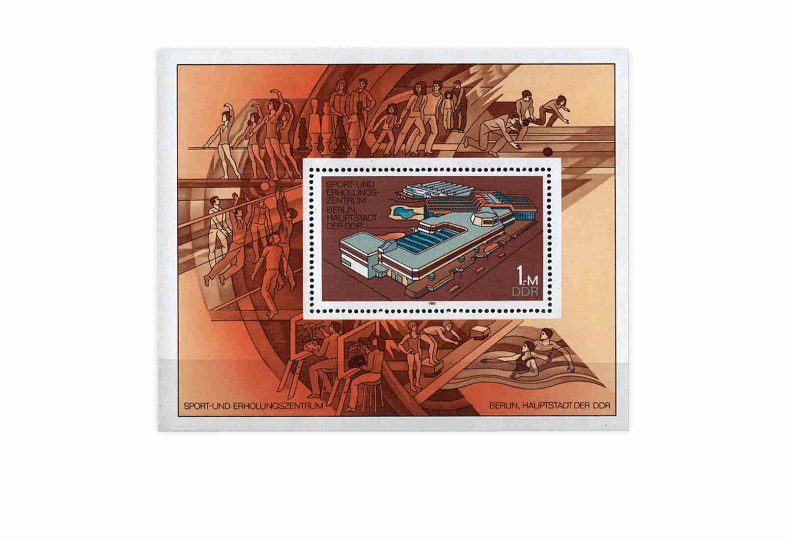 DDR Block 64 Sport und Erholungszentrum 1981 gestempelt